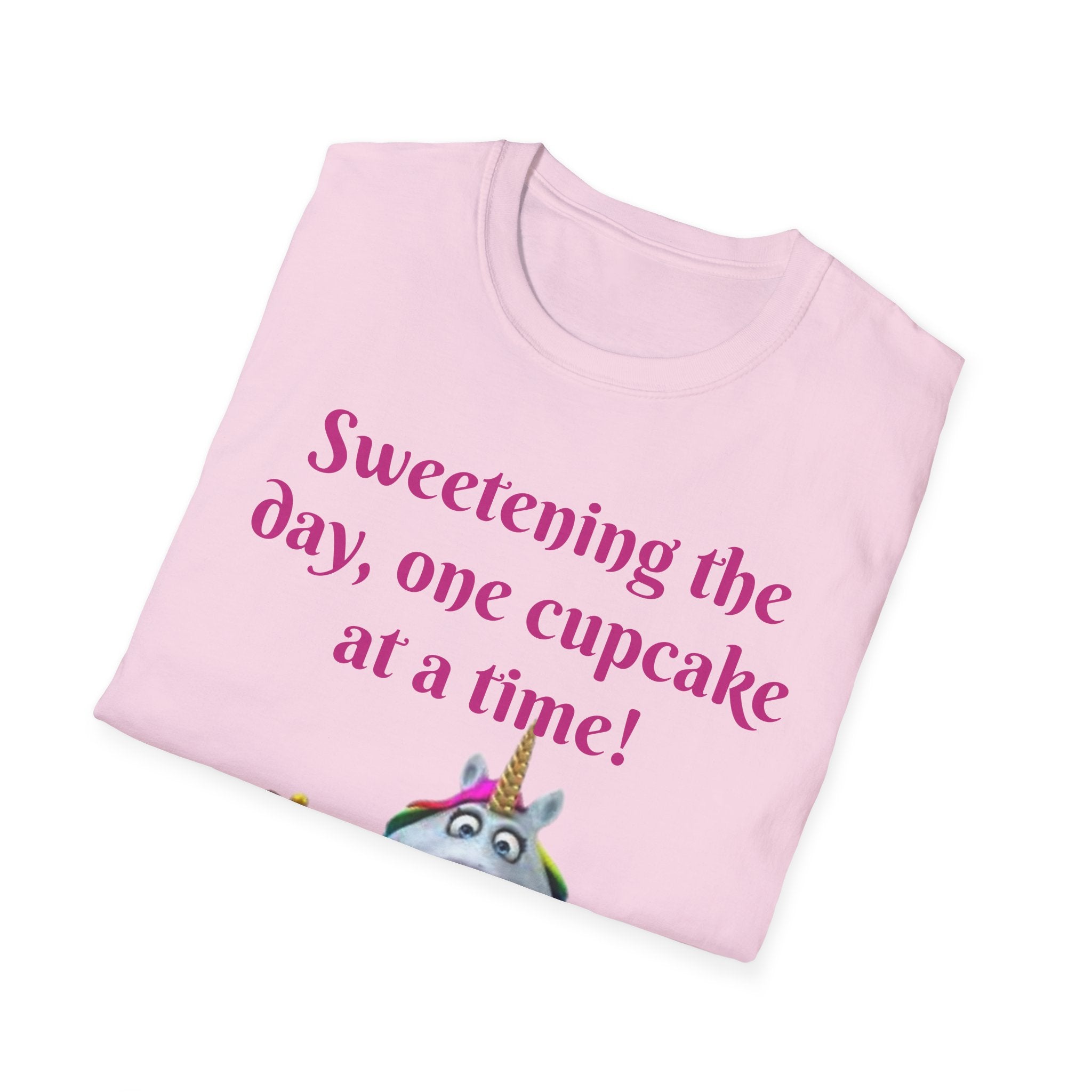 Sweetening The Day, One Cupcake At A Time! Unicorn Unisex Softstyle T-Shirt