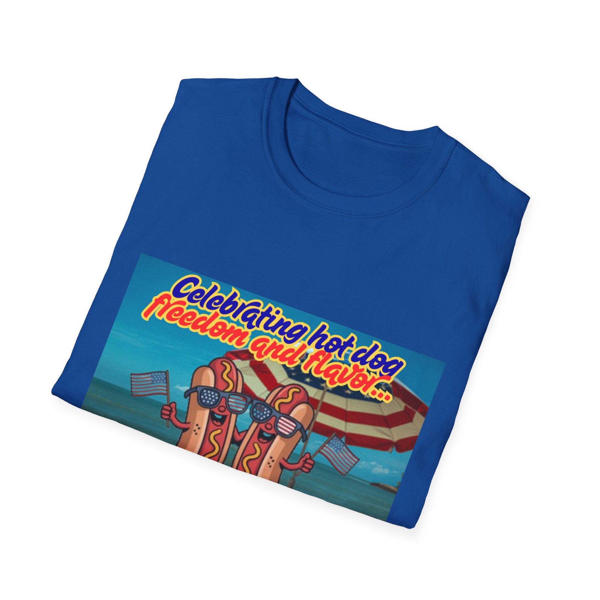 Celebrating Hot Dog Freedom And Flavor Summer Style! Unisex Softstyle T-Shirt