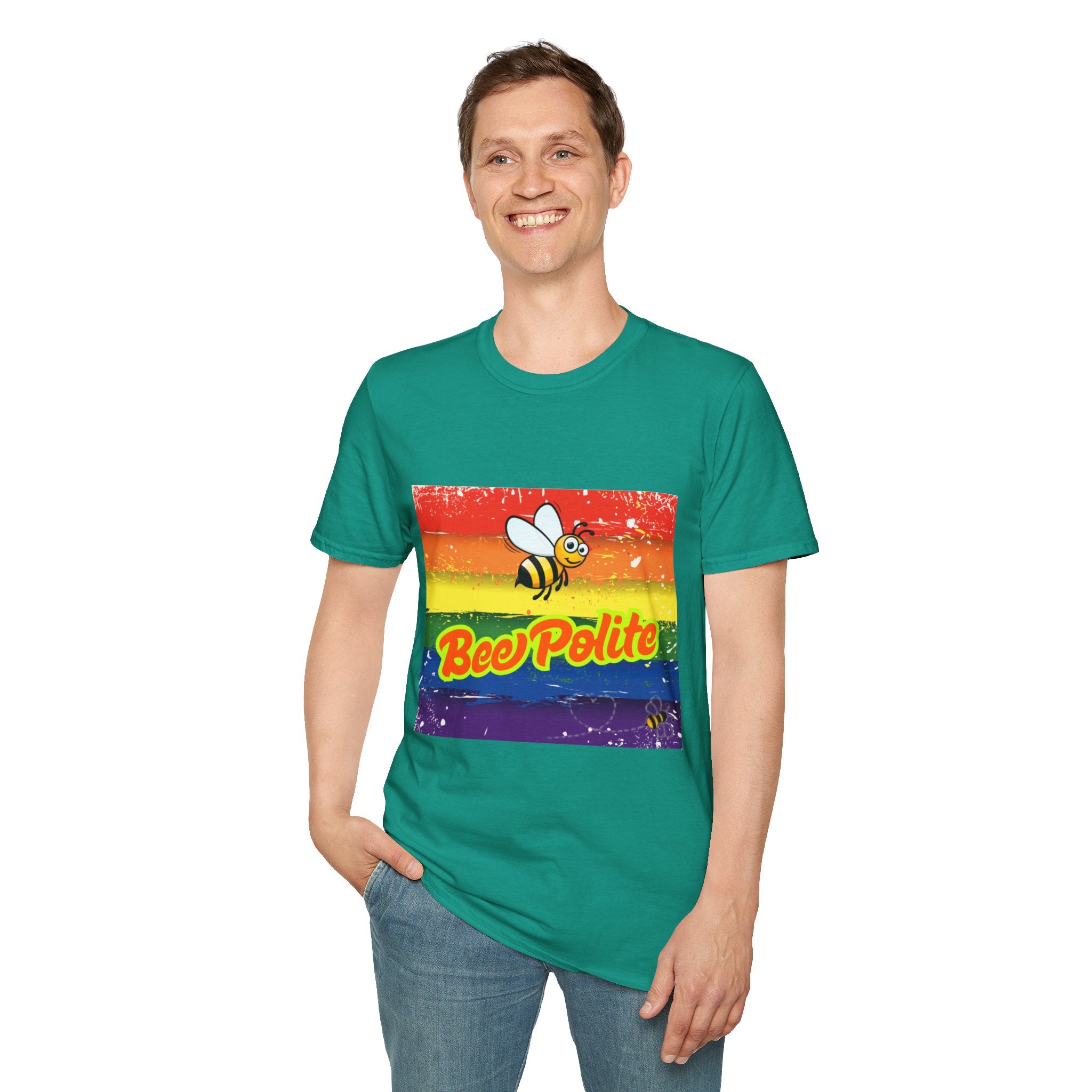 Bee Polite Rainbow Unisex Softstyle T-Shirt