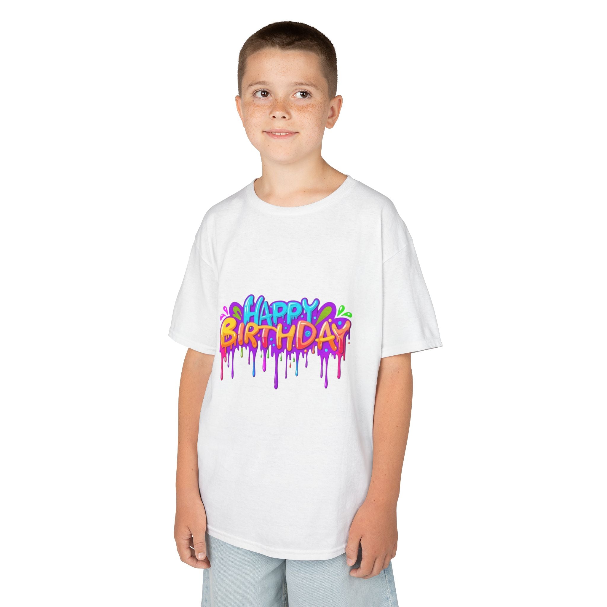 Happy Birthday Kids Heavy Cotton™ Short Sleeve T-Shirt Personalize It!
