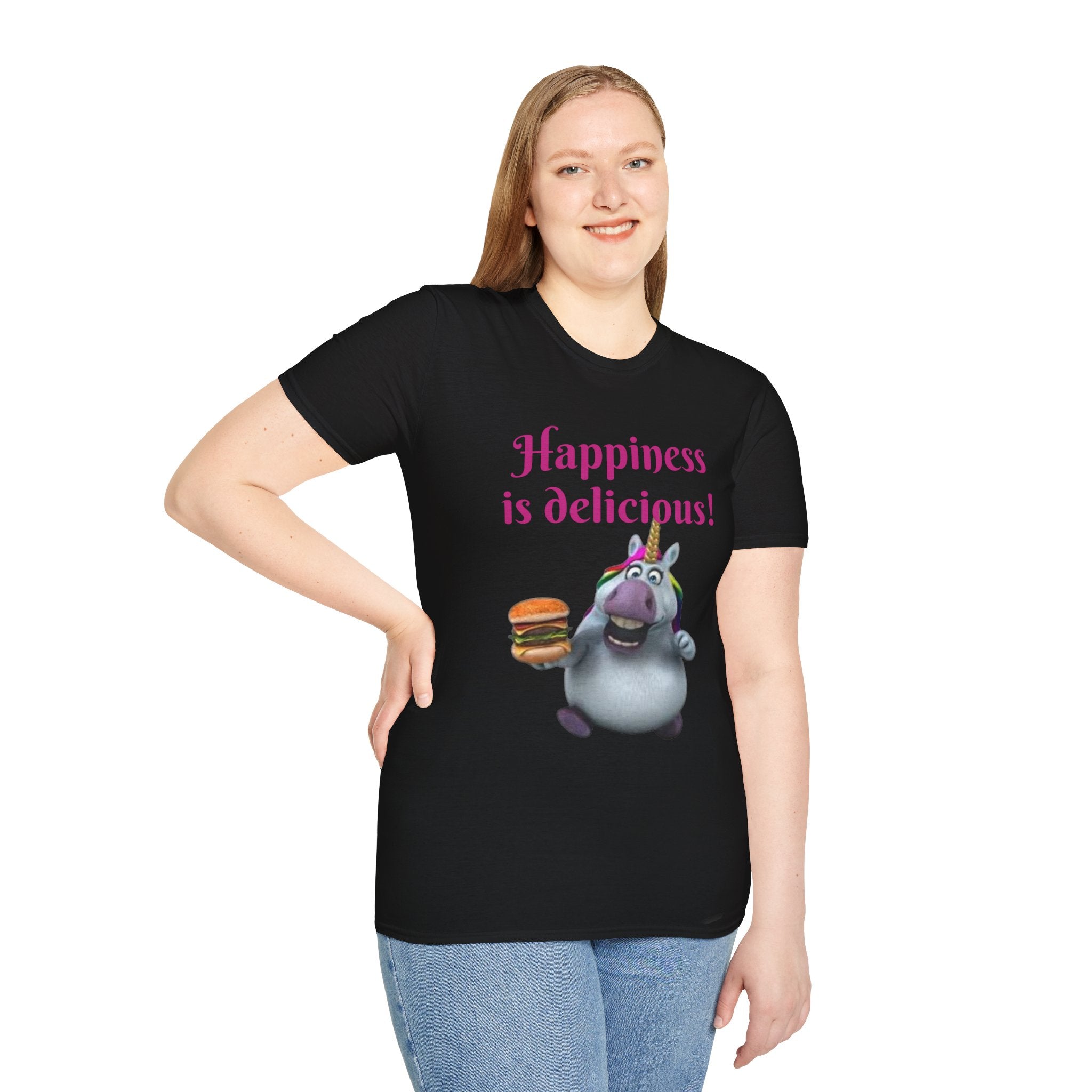 Happiness Is Delicious Unicorn Unisex Softstyle T-Shirt