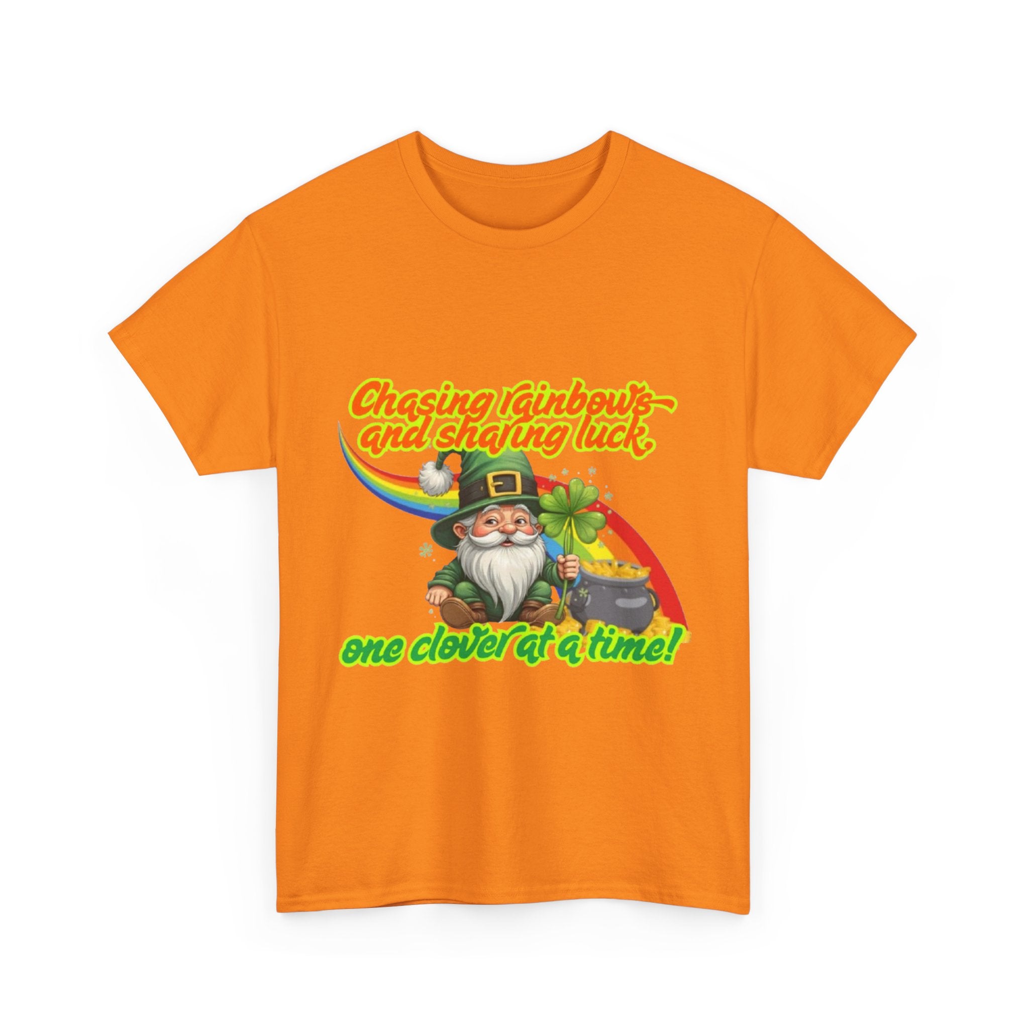 Chasing Rainbows And Sharing Luck, One Clover At A Time! Unisex Heavy Cotton T-Shirt