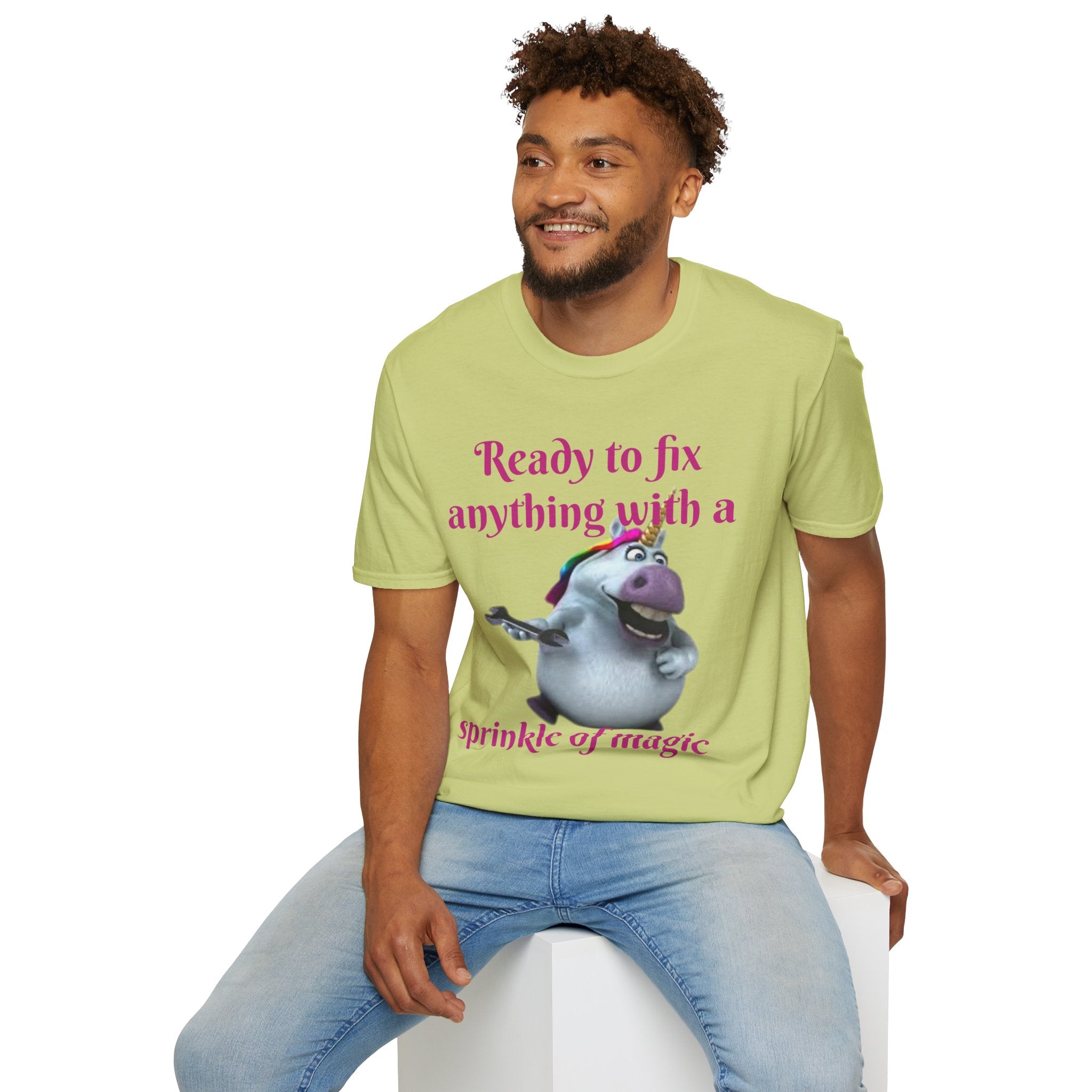 Ready To Fix Anything With A Sprinkle Of Magic Unicorn Unisex Softstyle T-Shirt