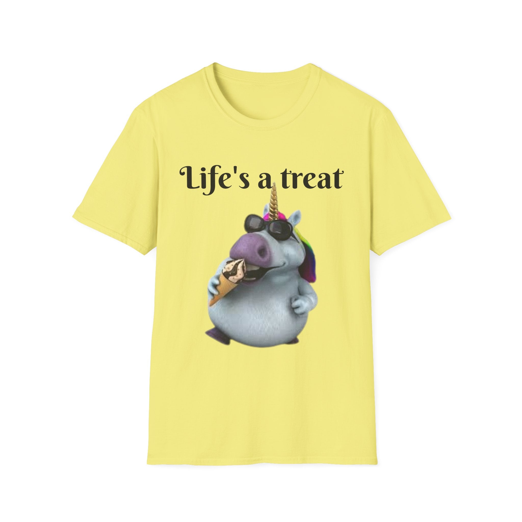 Life's A Treat Unicorn Unisex Softstyle T-Shirt