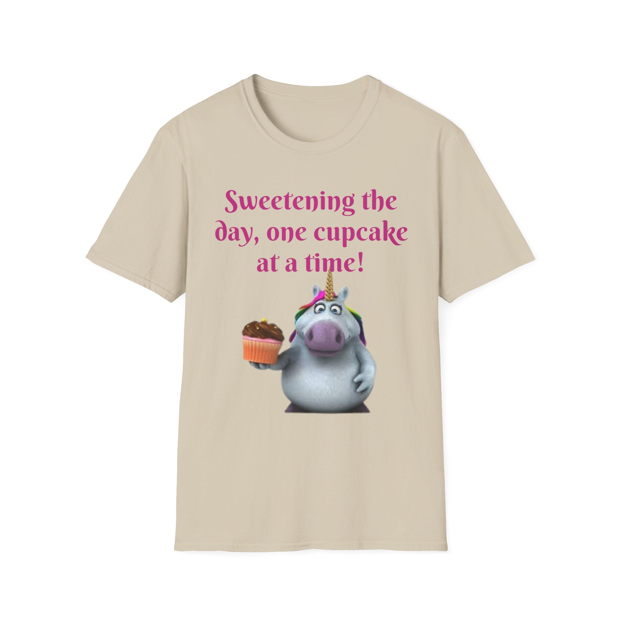 Sweetening The Day, One Cupcake At A Time! Unicorn Unisex Softstyle T-Shirt