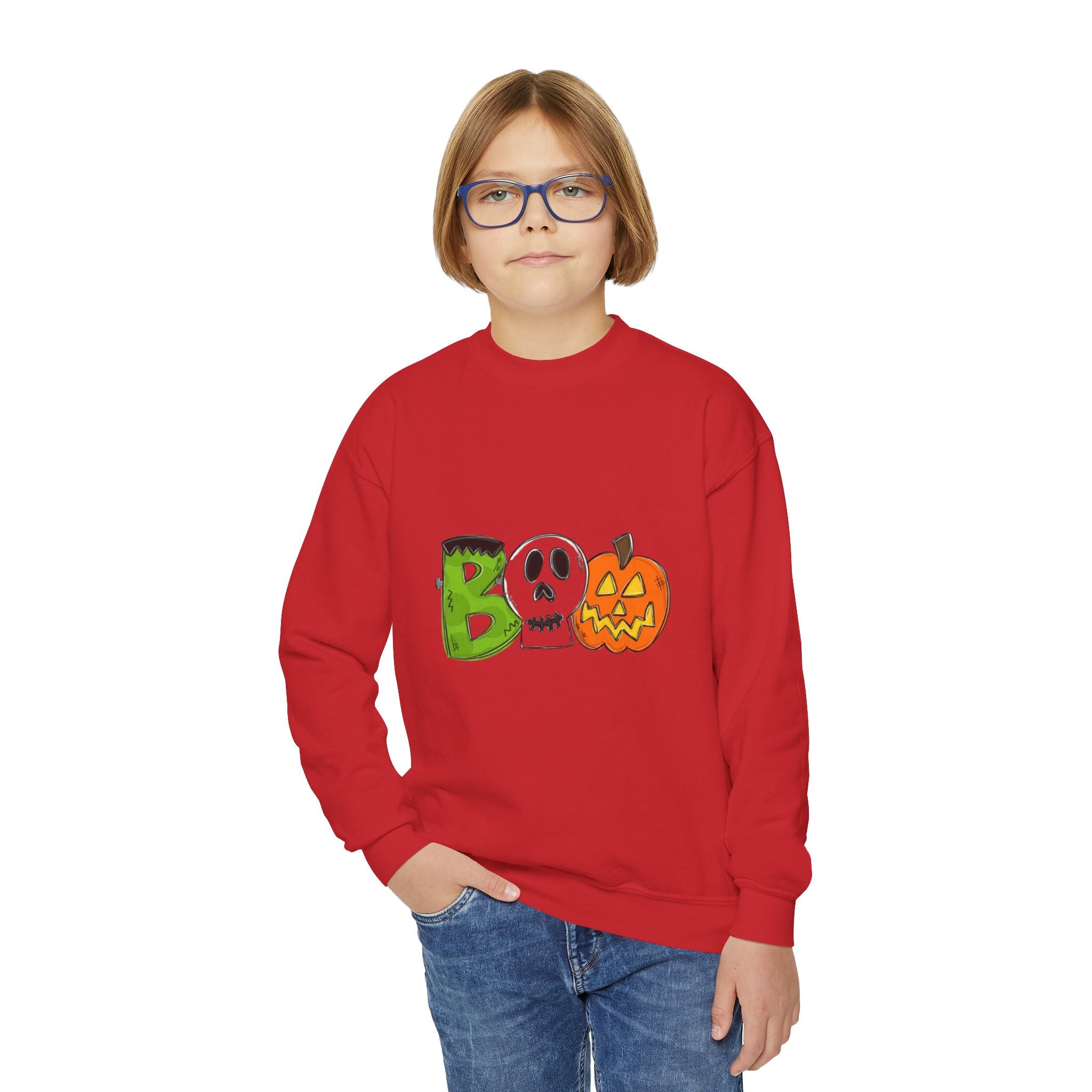 Halloween BOO Youth Crewneck Sweatshirt