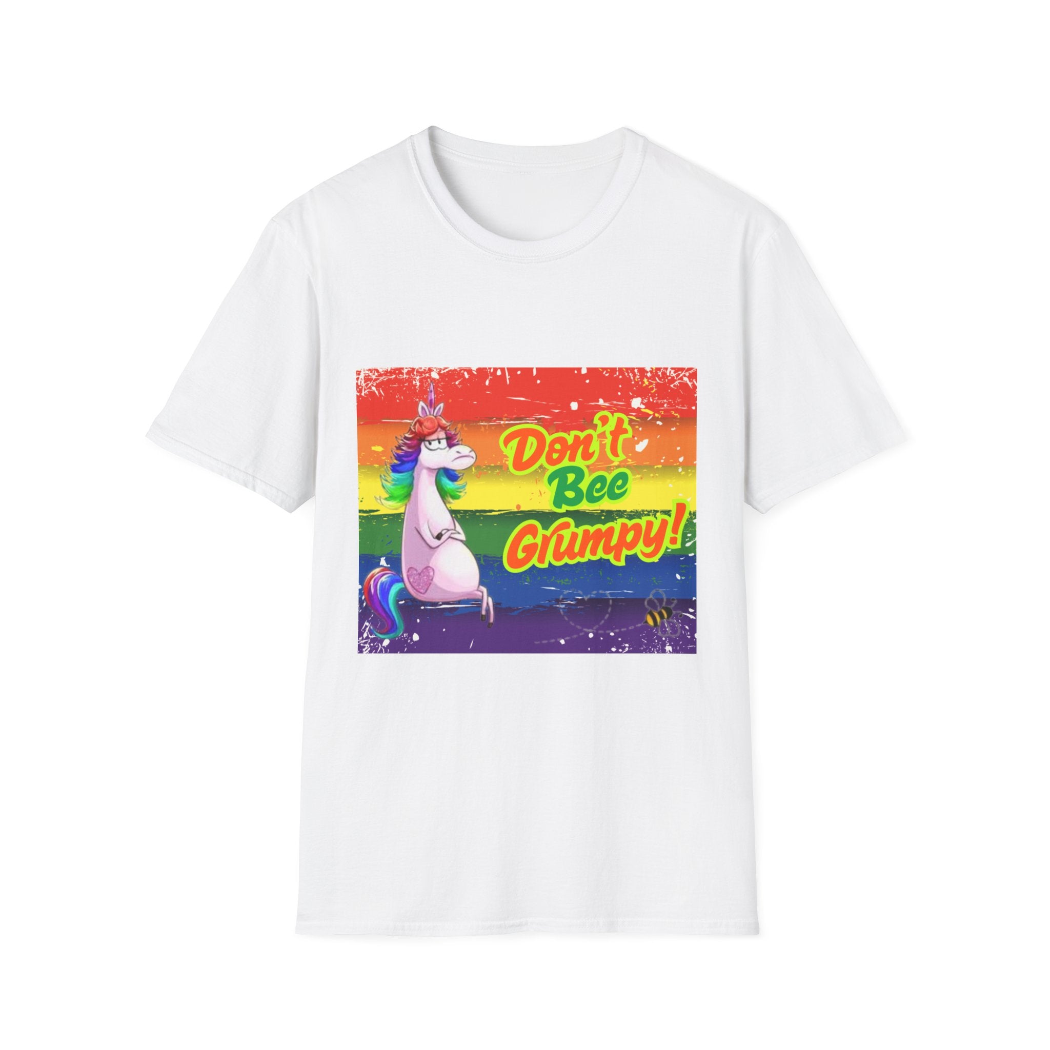 Don't Bee Grumpy Rainbow Unisex Softstyle T-Shirt