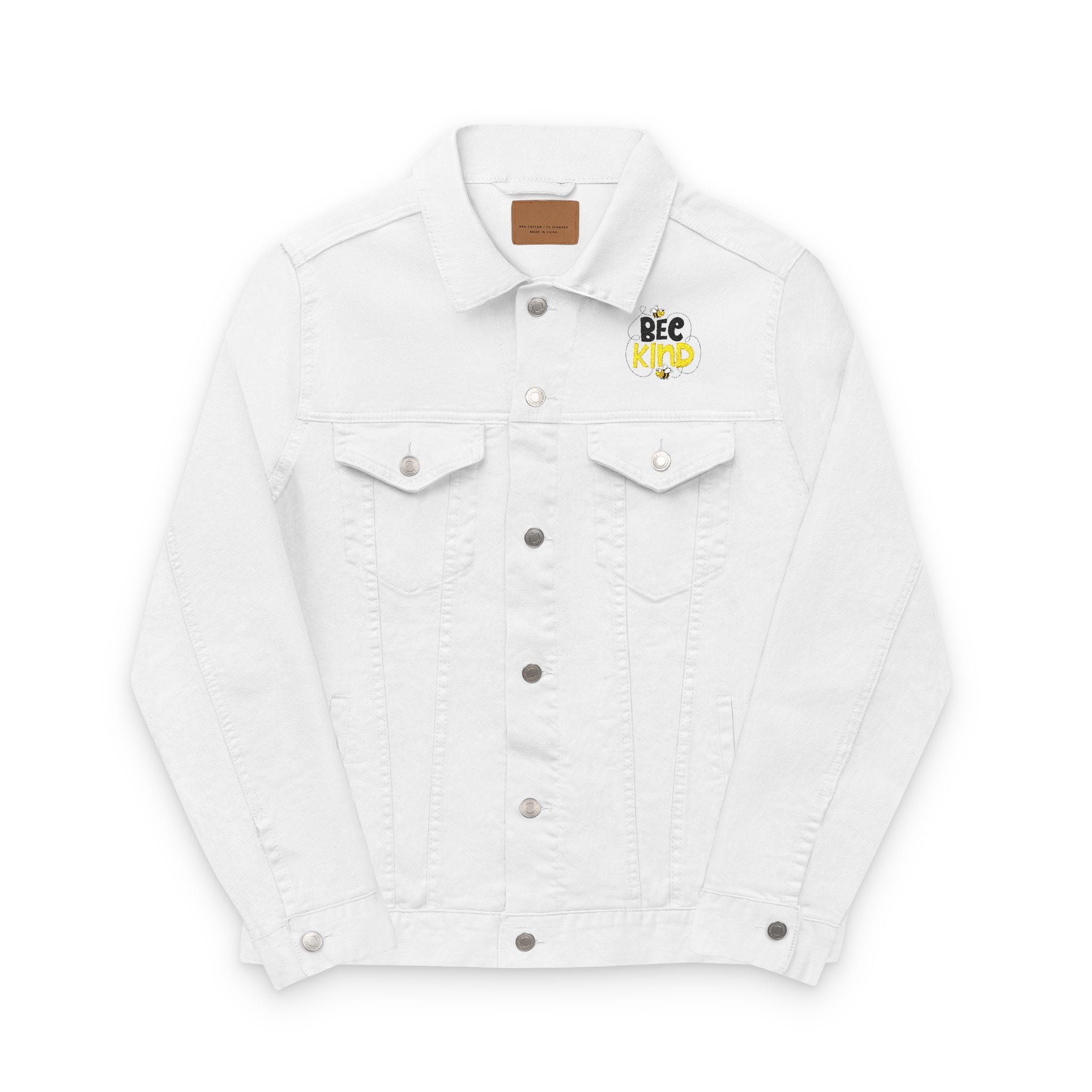 Bee Kind Unisex Embroidered Denim Jacket