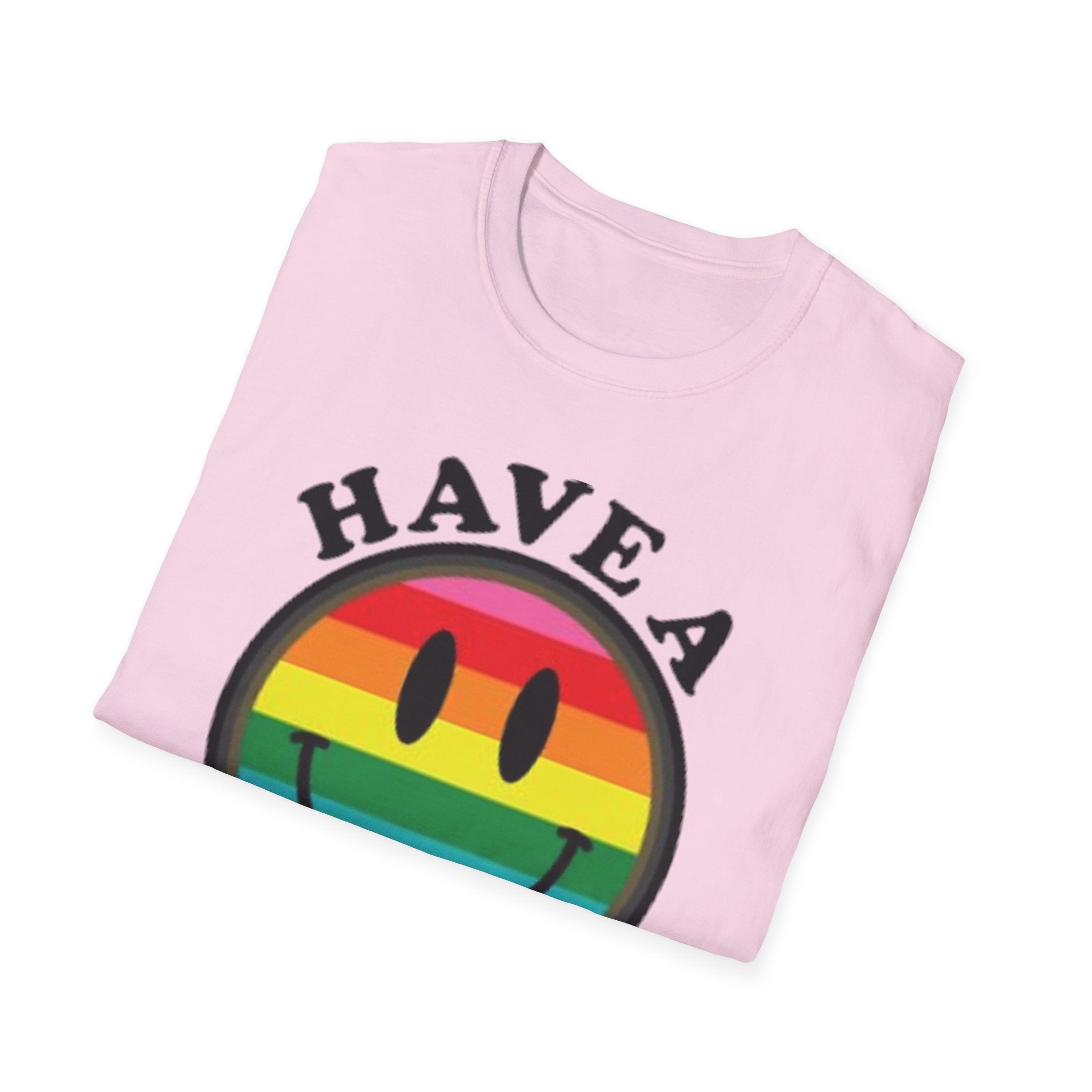 Have A Gay Day Rainbow Smile Unisex Softstyle T-Shirt