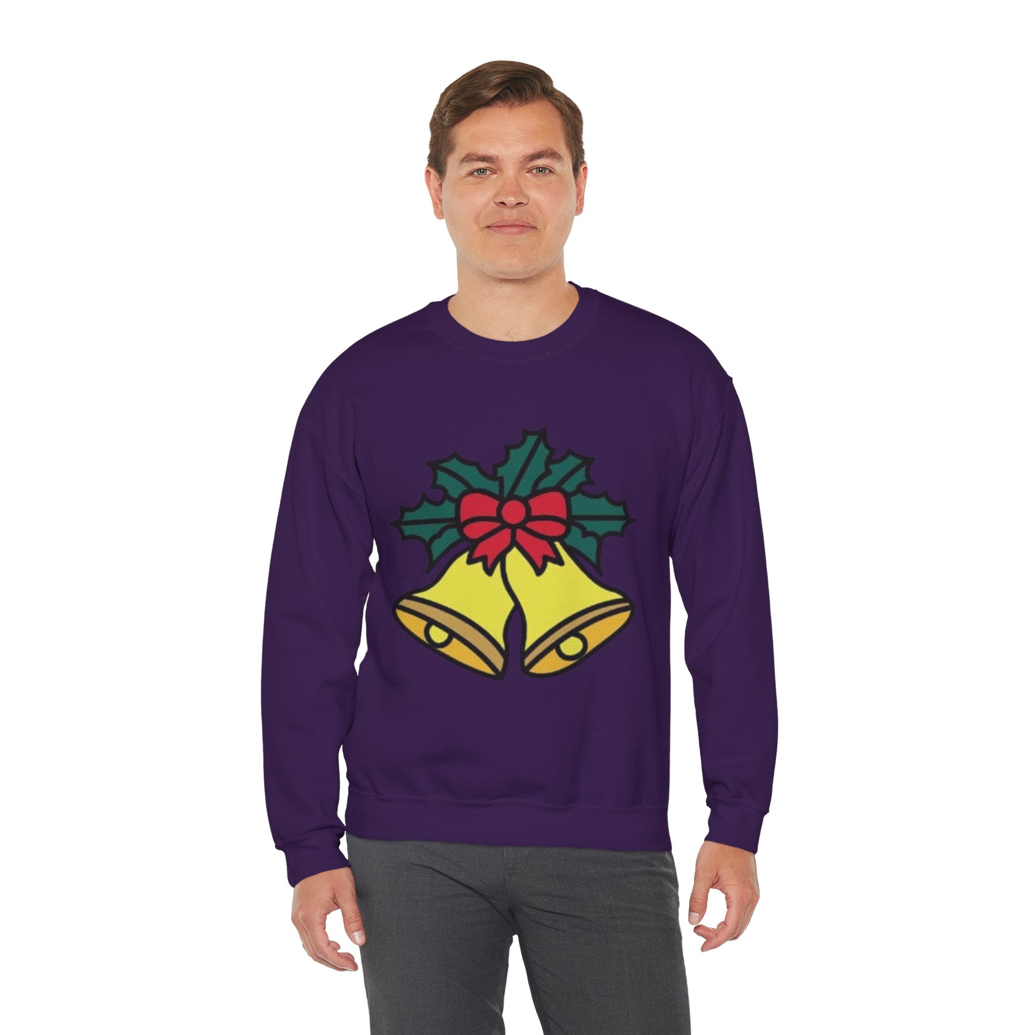 Festive Holiday Bells & Holly Unisex Heavy Blend™ Crewneck Sweatshirt