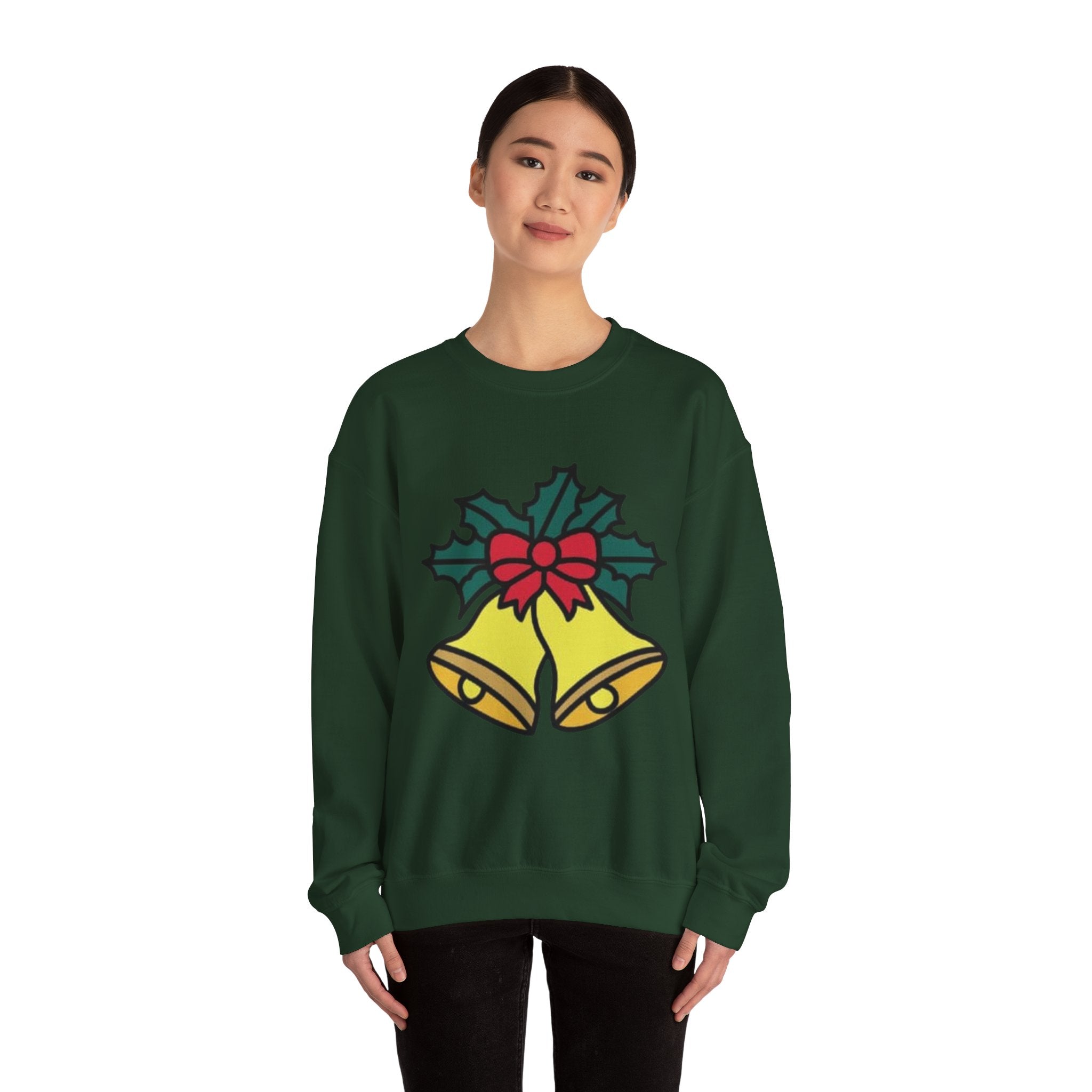 Festive Holiday Bells & Holly Unisex Heavy Blend™ Crewneck Sweatshirt