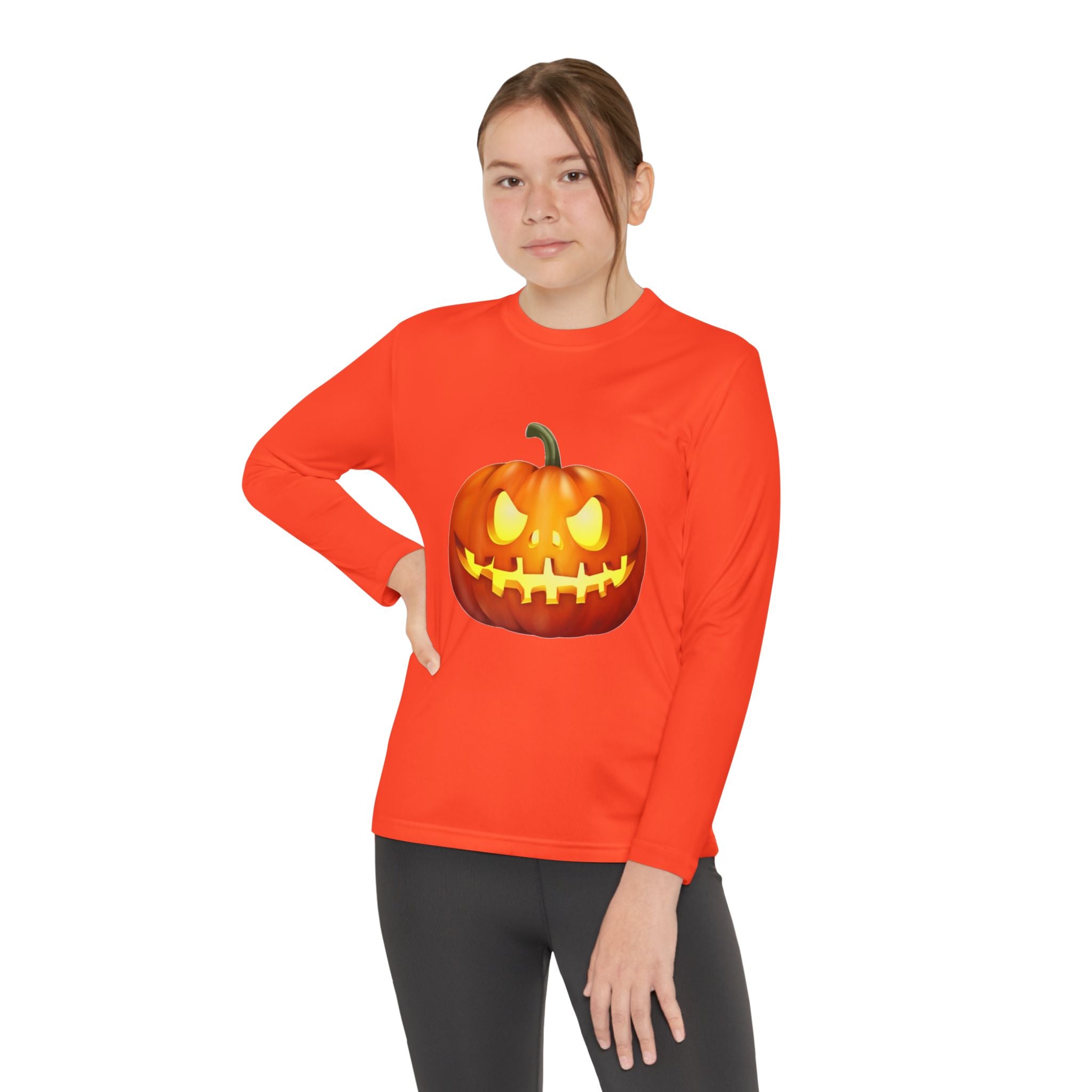 Halloween Pumpkin Youth Long Sleeve Competitor T-Shirt