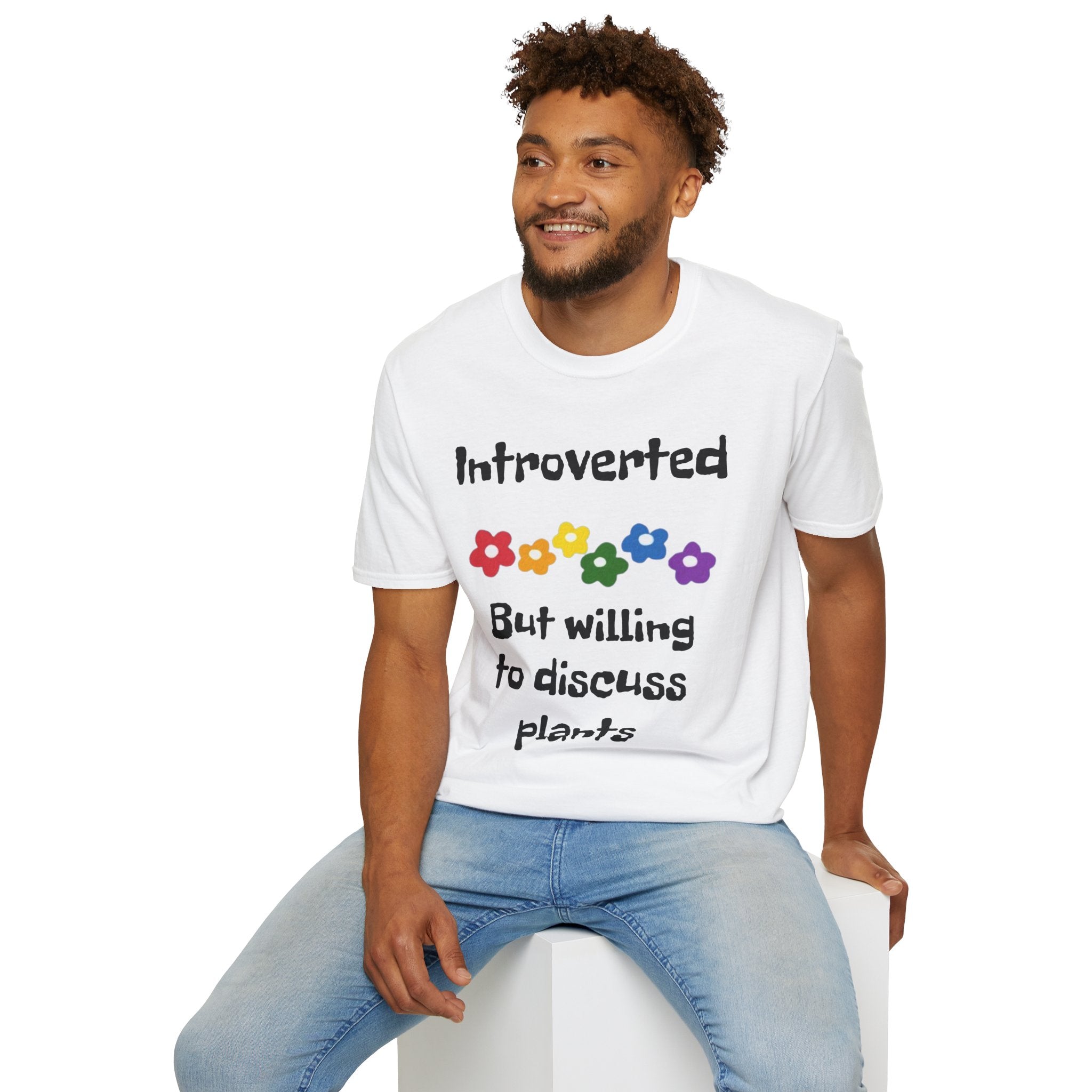 Introverted But Willing To Discuss Plants Unisex Softstyle T-Shirt
