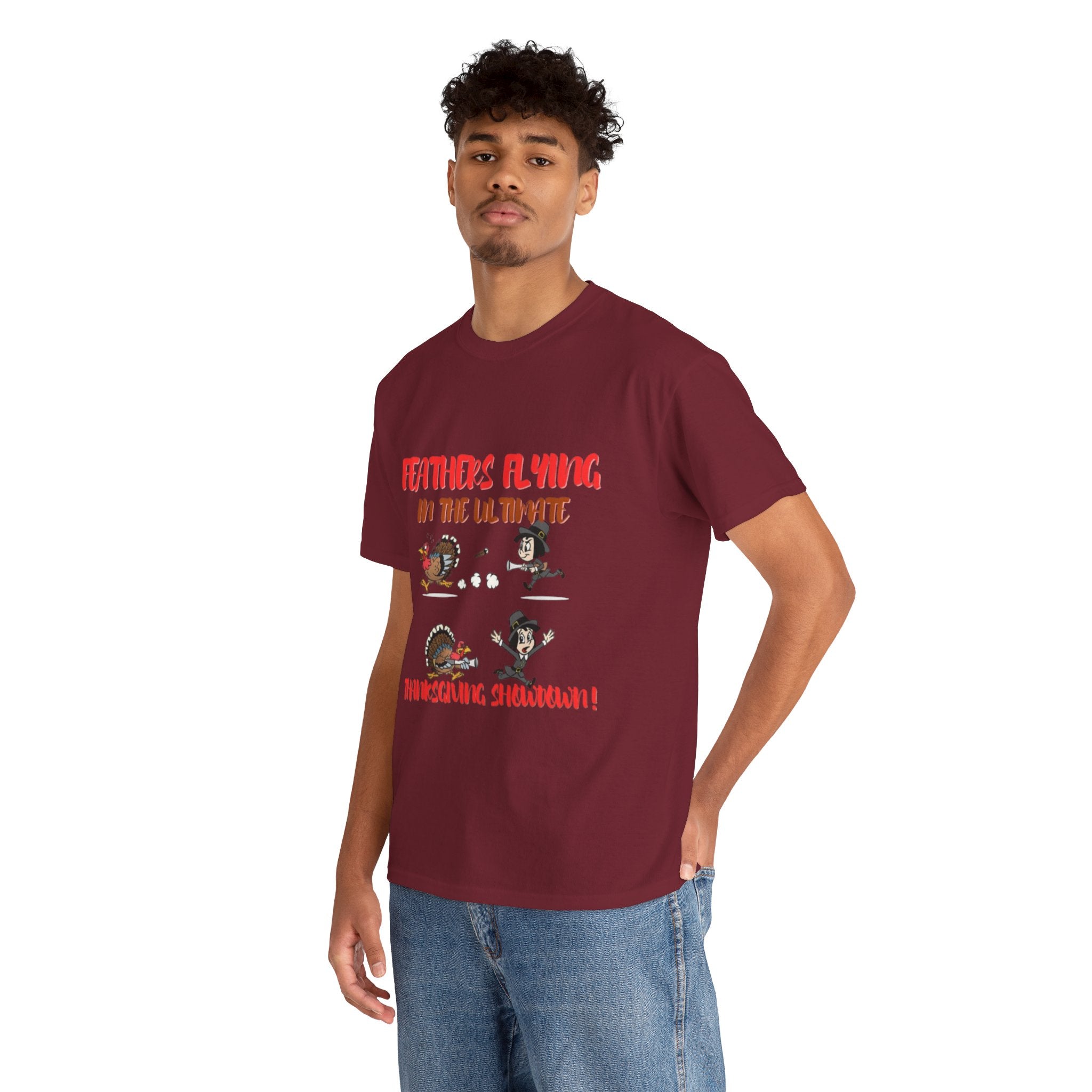 Feathers Flying In The Ultimate Thanksgiving Challenge Unisex Heavy Cotton T-Shirt