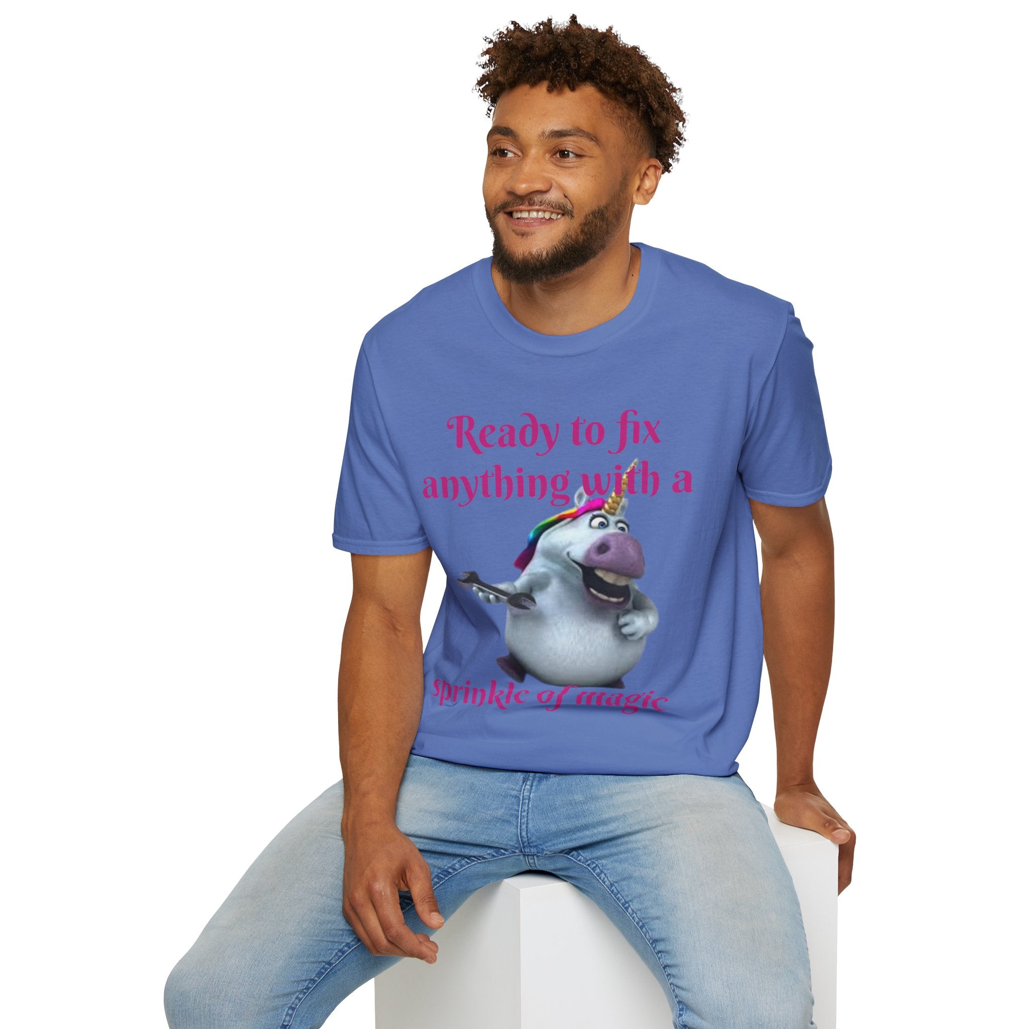 Ready To Fix Anything With A Sprinkle Of Magic Unicorn Unisex Softstyle T-Shirt