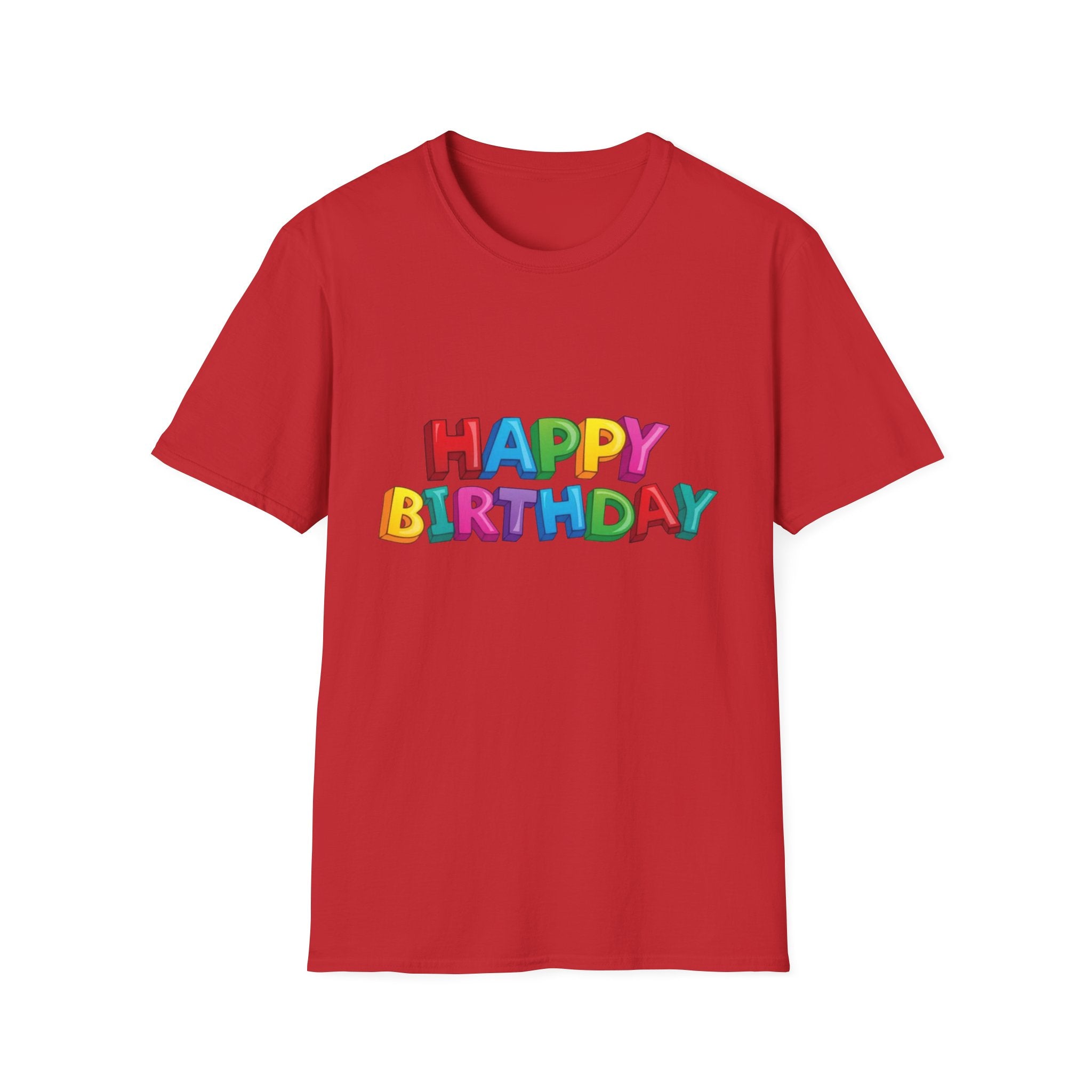 Happy Birthday Unisex Softstyle T-Shirt-Personalize It!