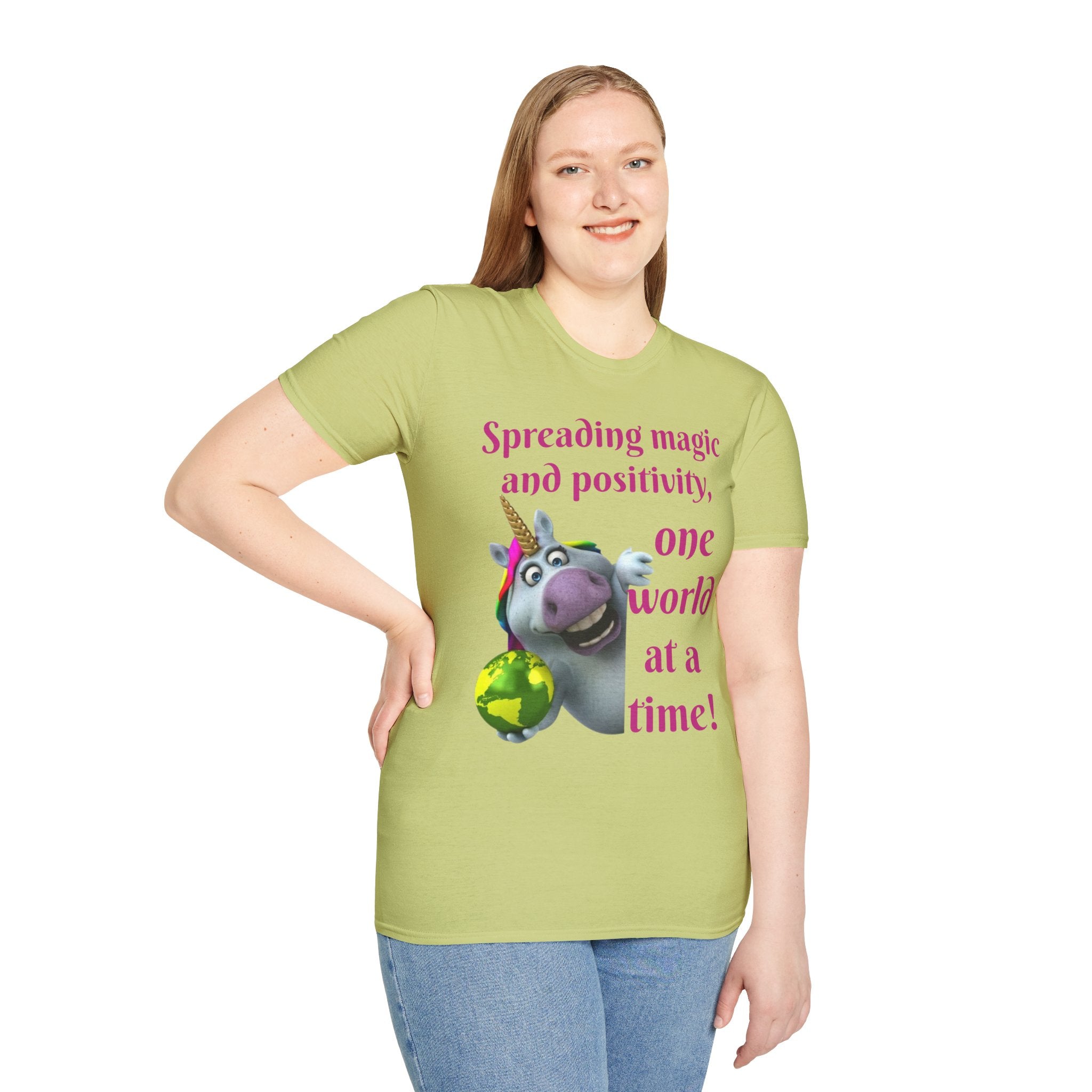 Spreading Magic And Positivity, One World At A Time! Unisex Softstyle T-Shirt