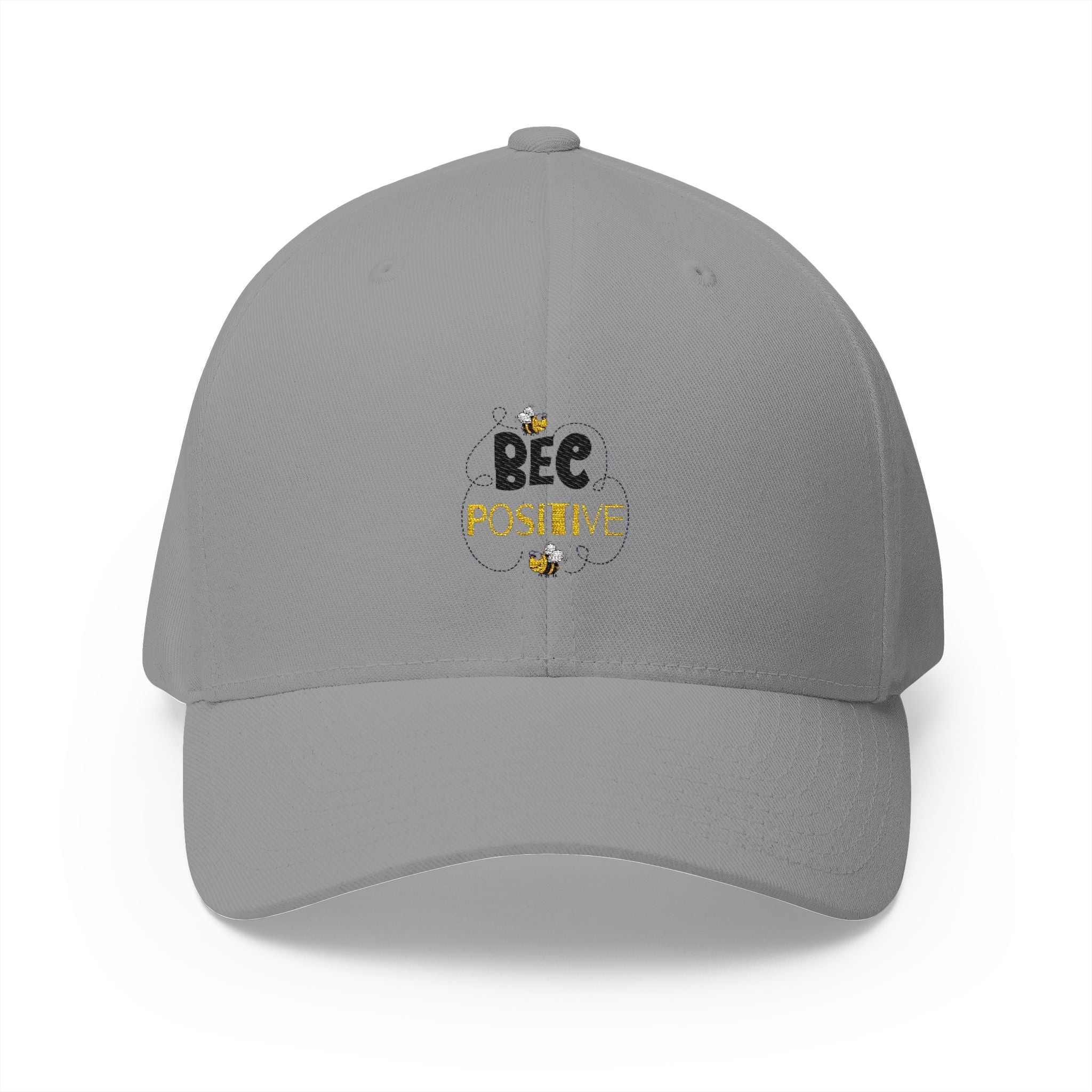 Bee Positive Closed-Back Structured Embroidered Cap