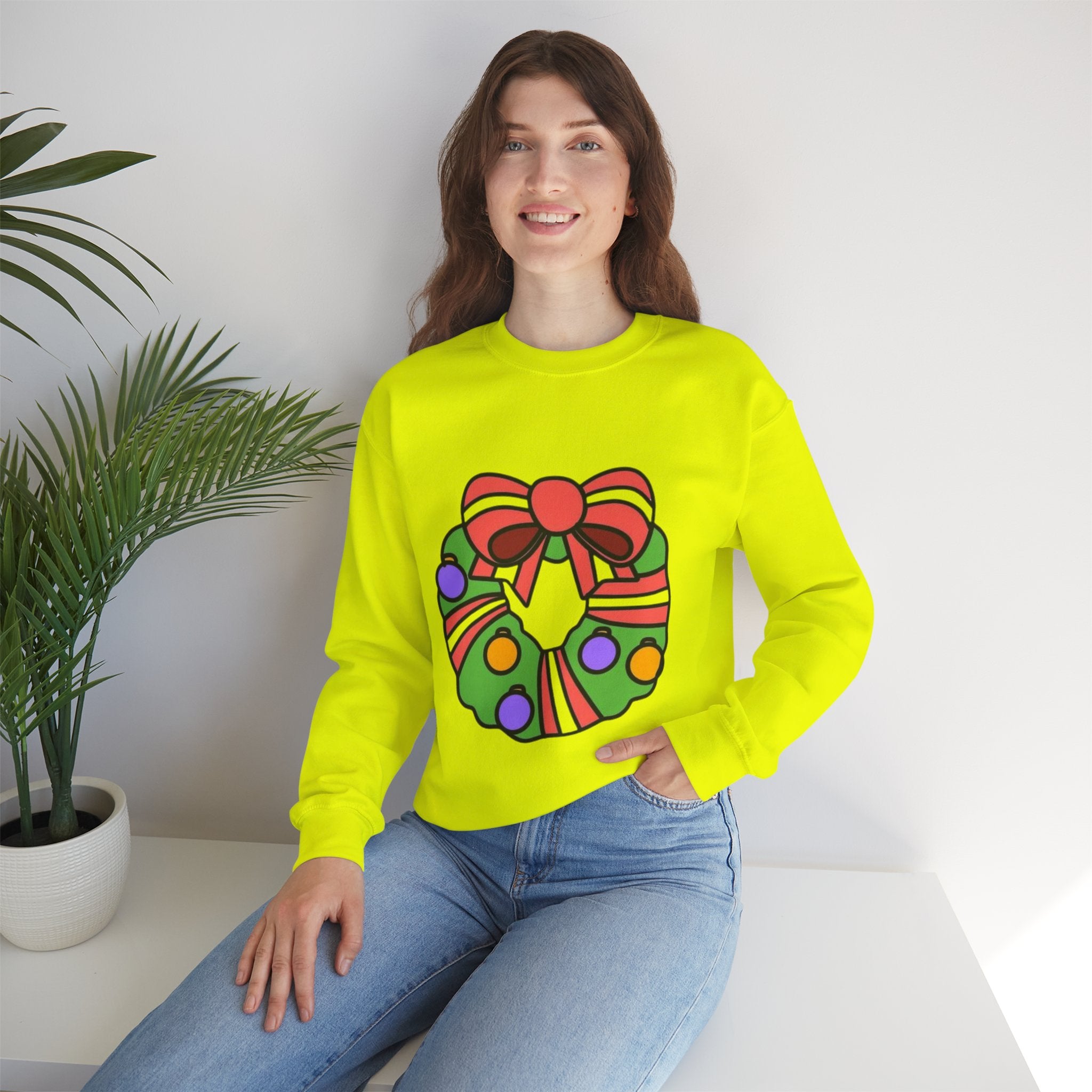 Holiday Wreath Unisex Heavy Blend™ Crewneck Sweatshirt