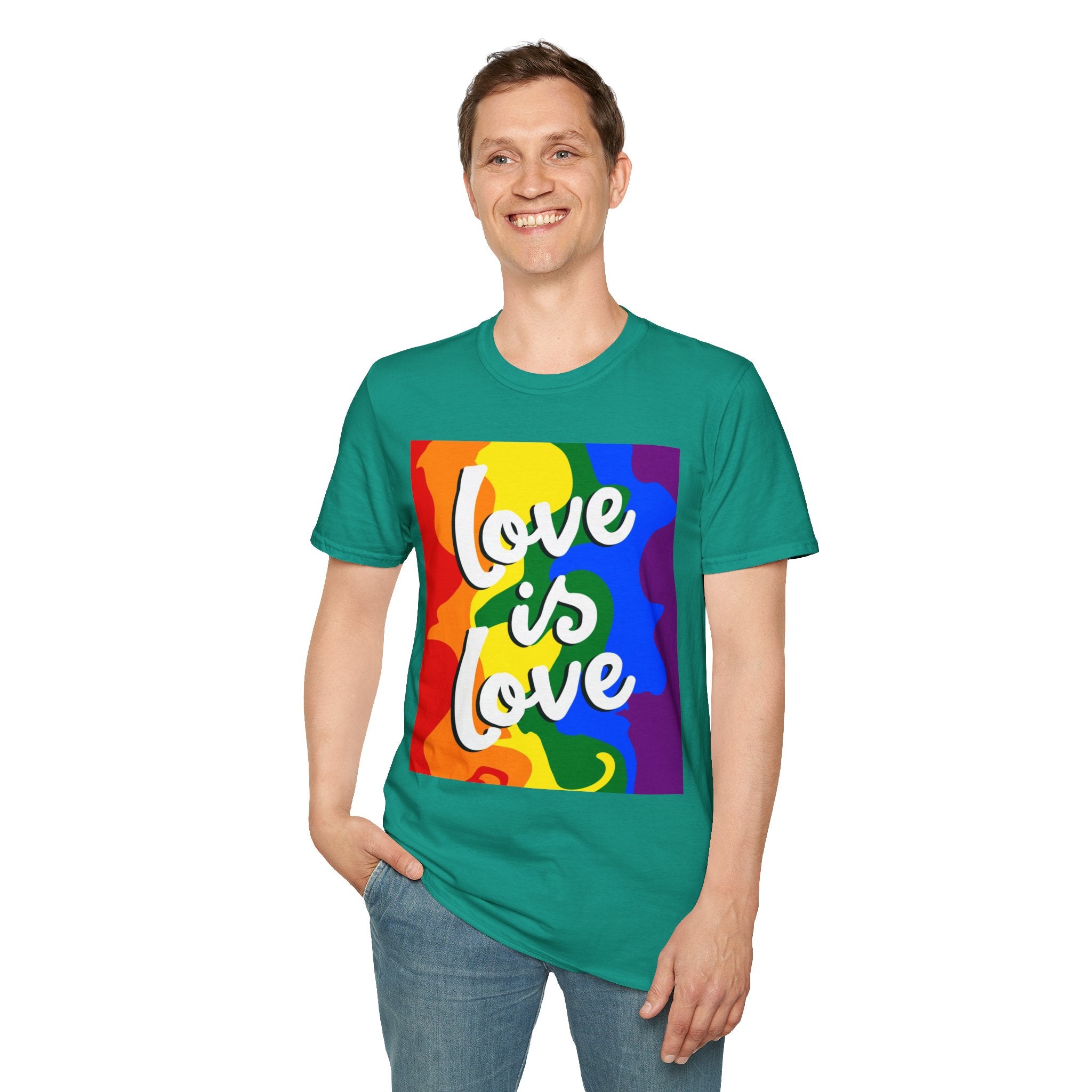 Colorful Pride Love is Love Unisex Softstyle T-Shirt