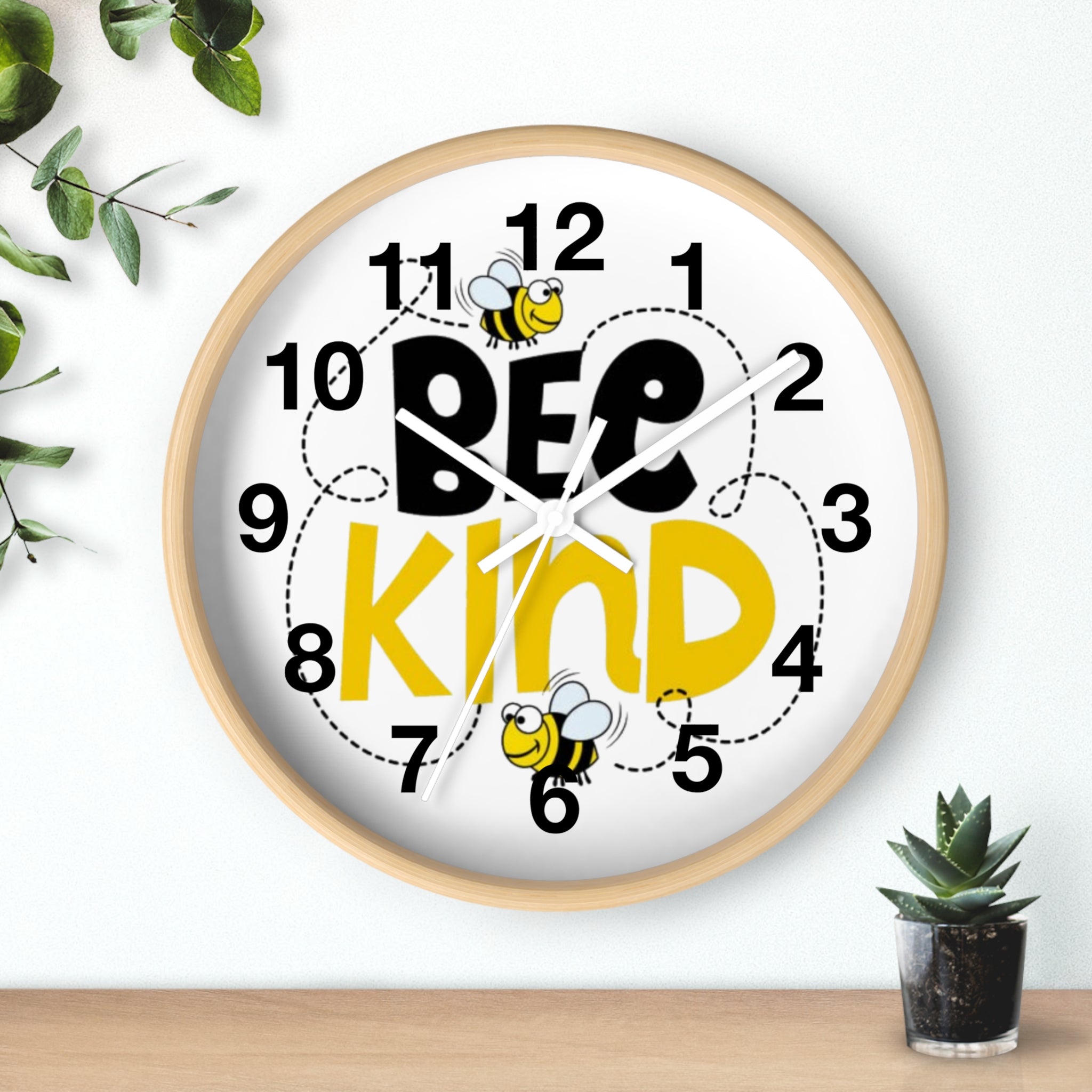 Bee Kind Inspirational Wall Clock