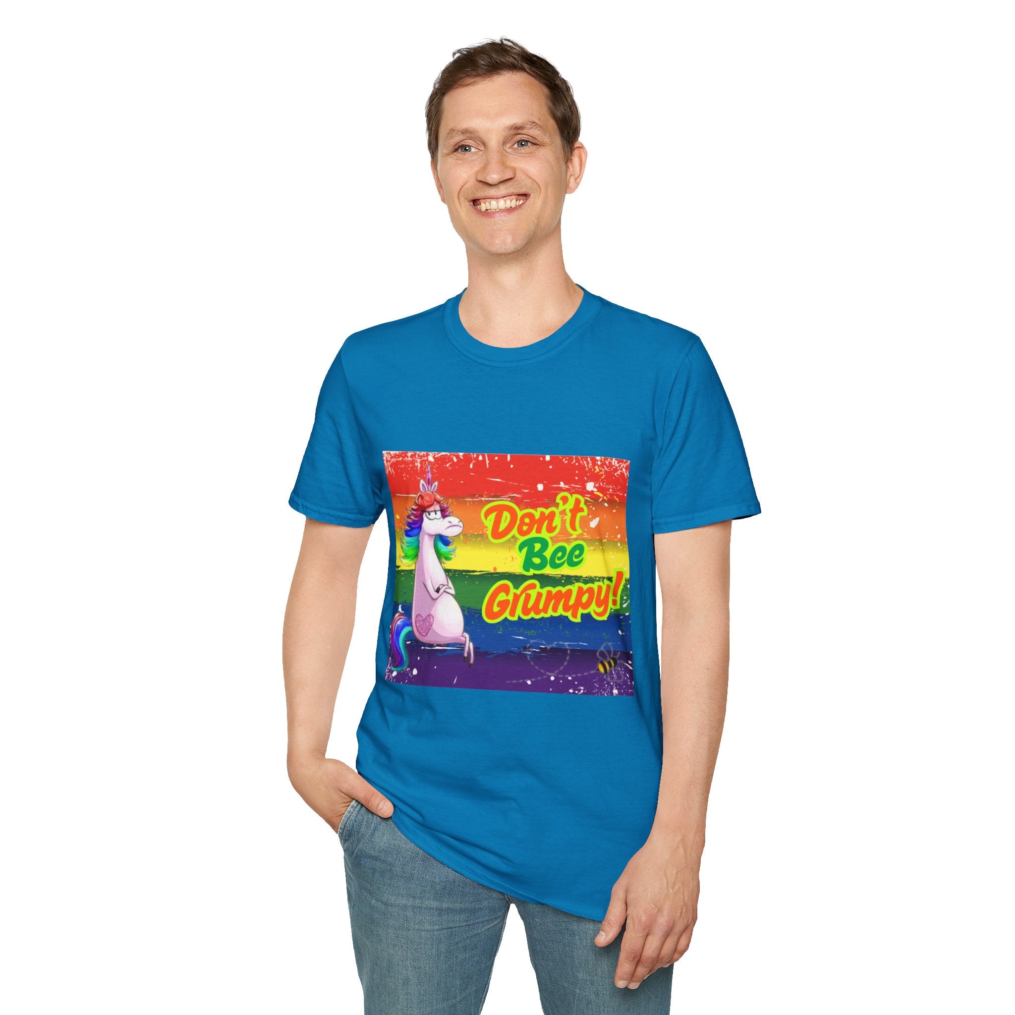 Don't Bee Grumpy Rainbow Unisex Softstyle T-Shirt