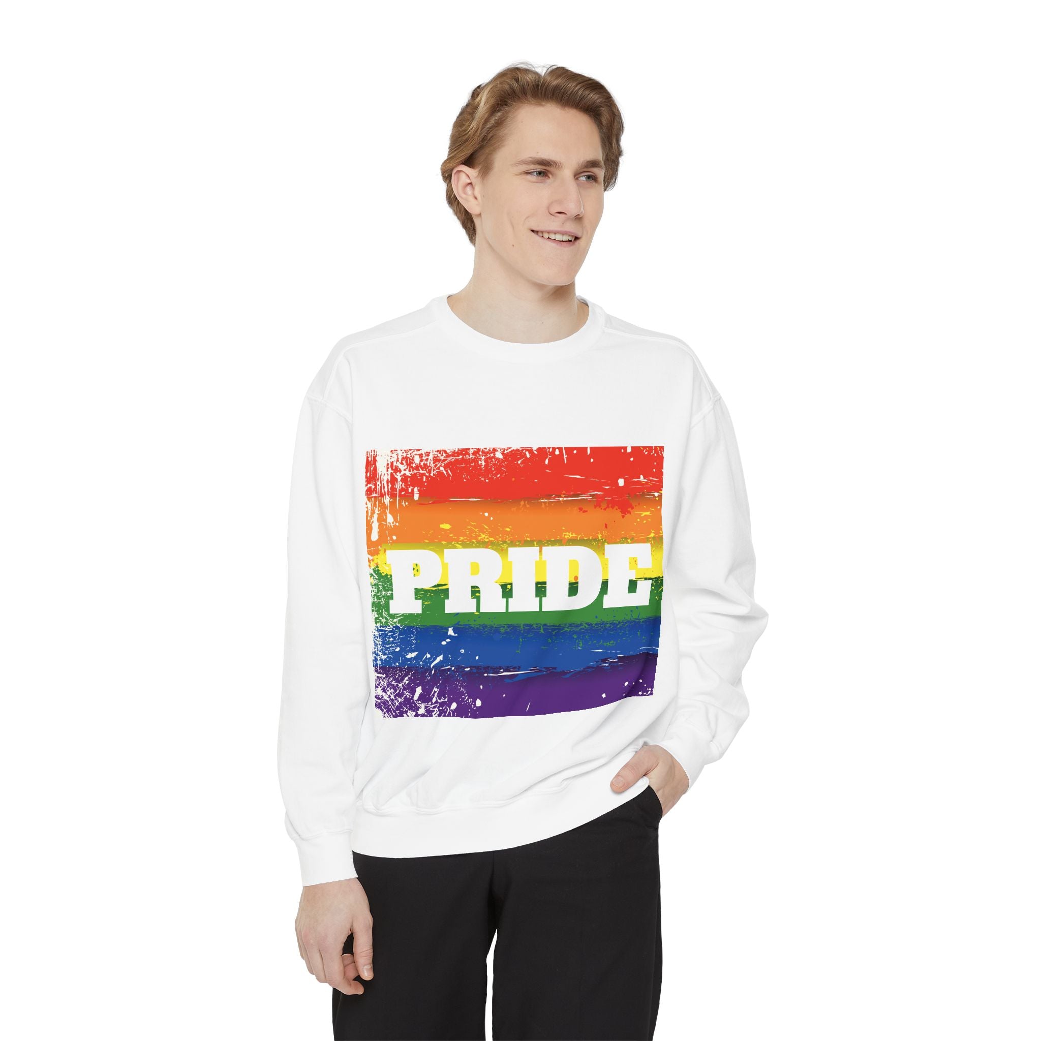 Pride Rainbow Unisex Garment-Dyed Sweatshirt