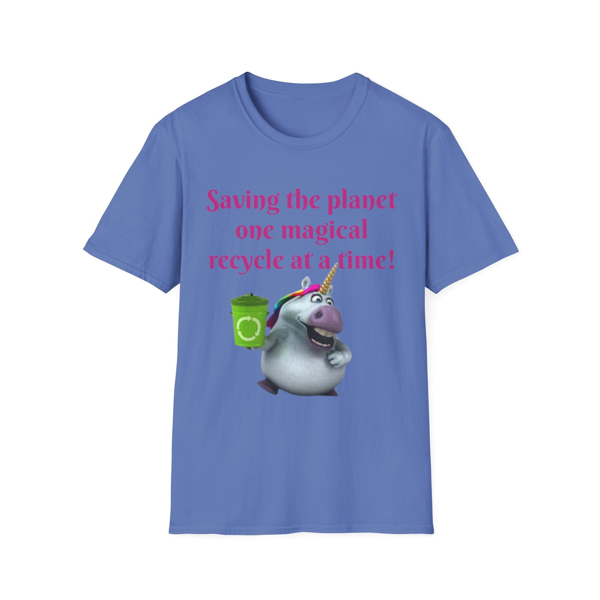 Saving The Planet One Magical Recycle At A Time! Unicorn Unisex Softstyle T-Shirt