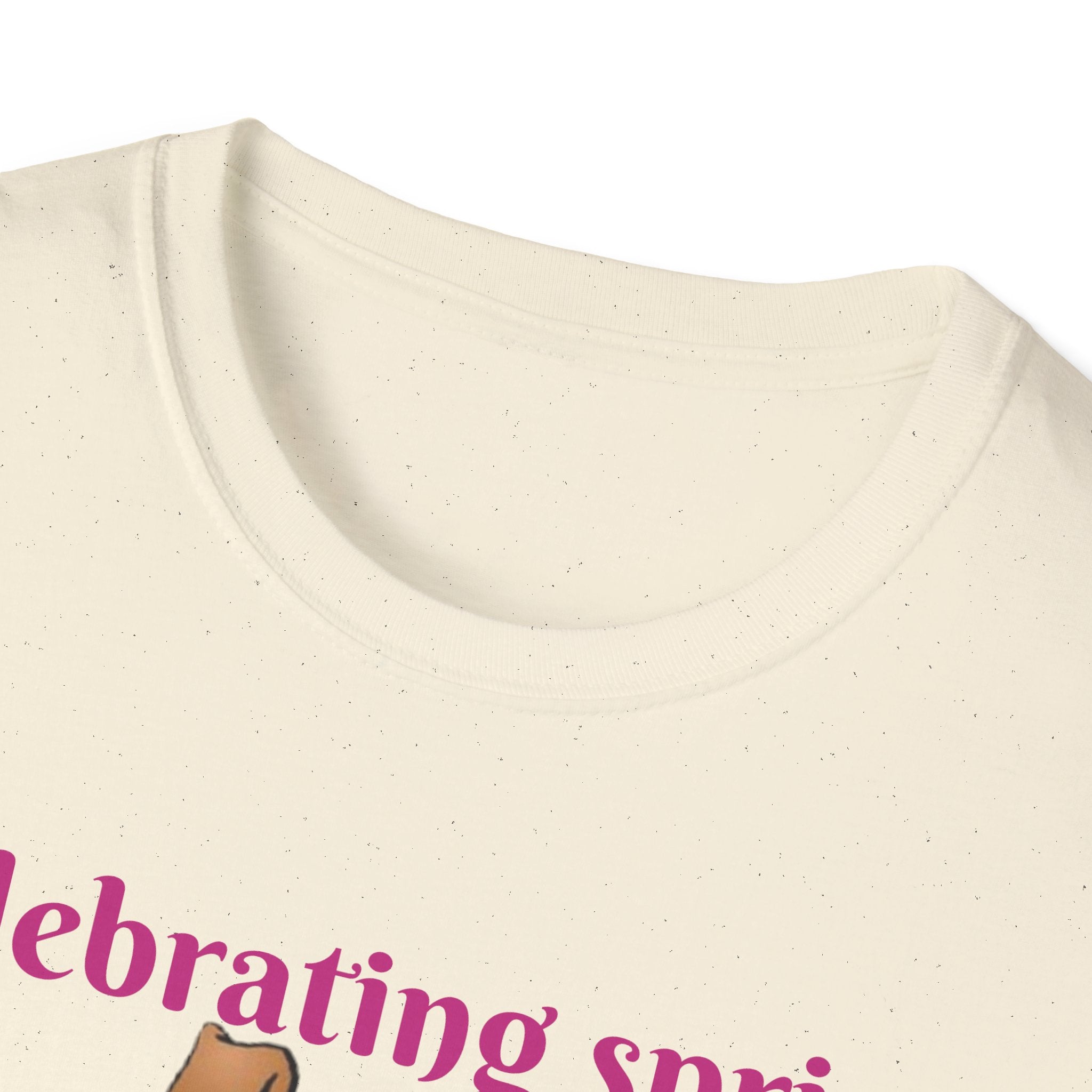 Celebrating Spring With Flowers And Friends Bunny Unisex Softstyle T-Shirt