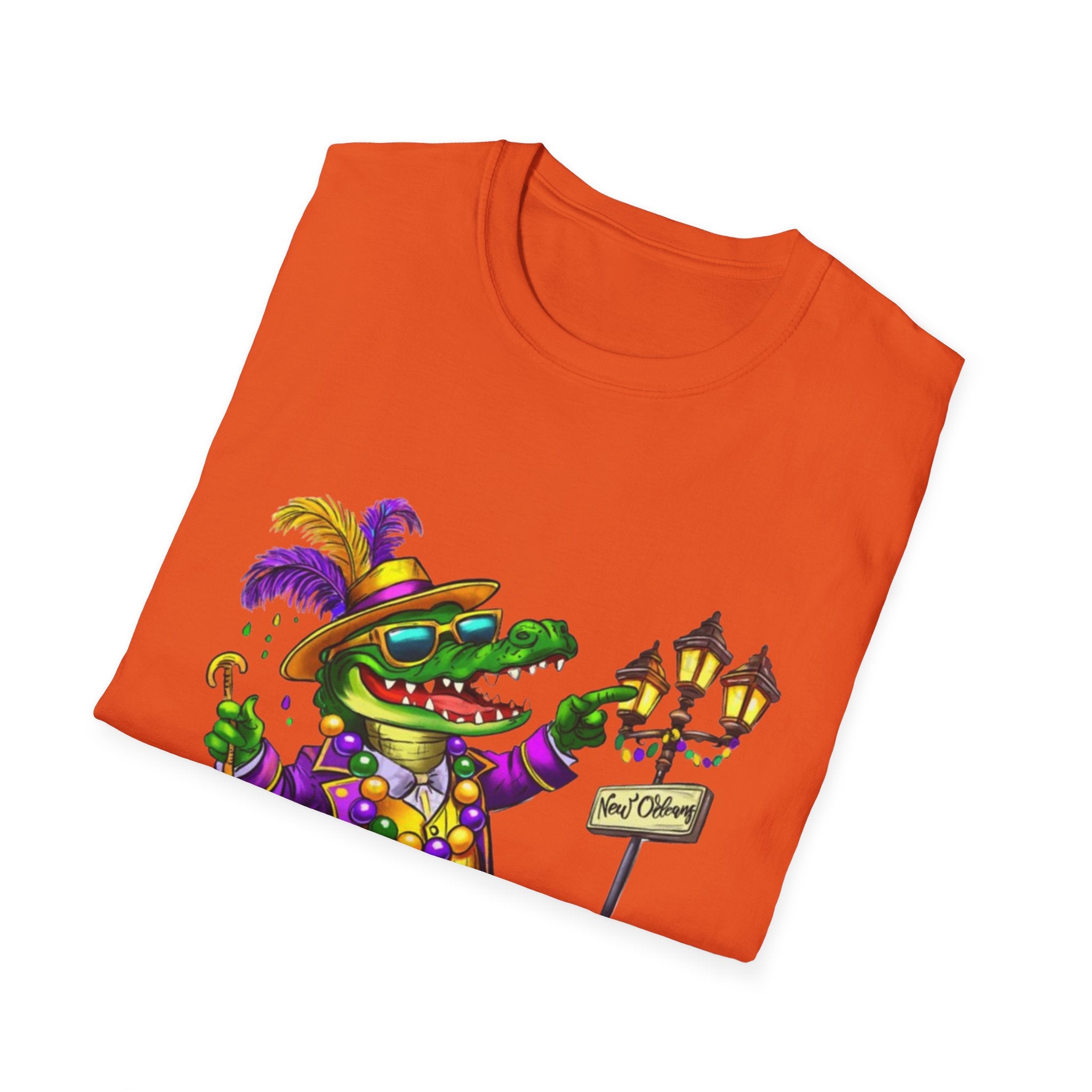 Mardi Gras Gator Unisex Softstyle T-Shirt
