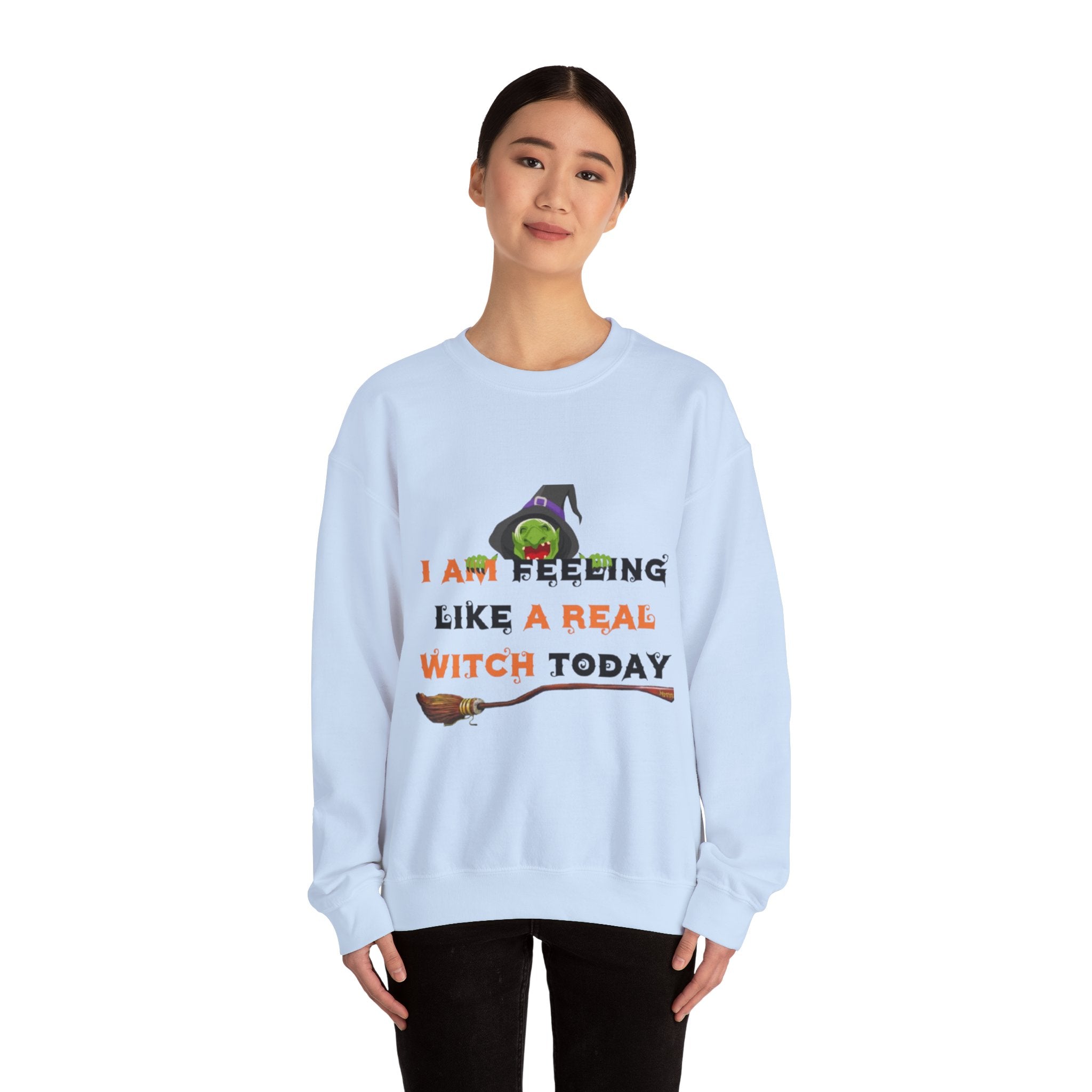 I Am Feeling Like A Real Witch Today Unisex Heavy Blend™ Crewneck Sweatshirt