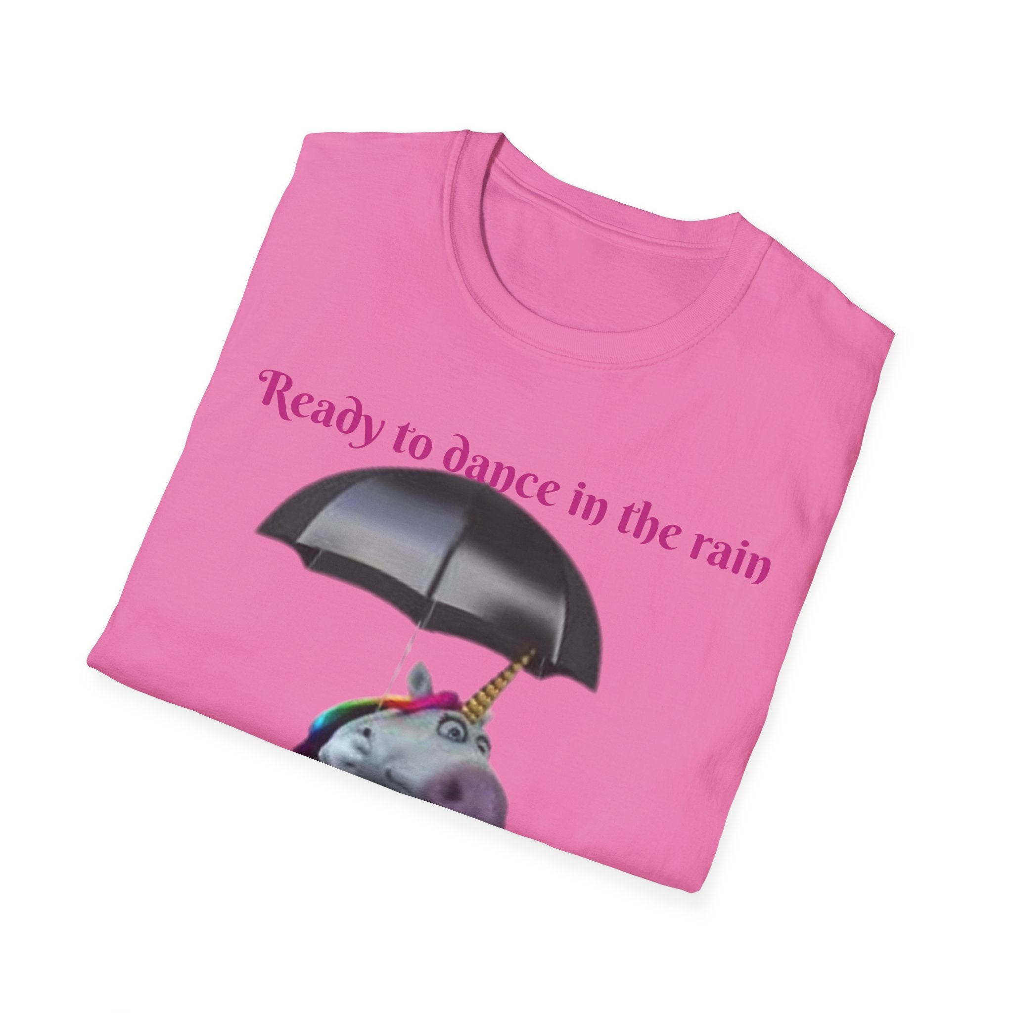 Ready to Dance In The Rain With A Splash Of Style Unicorn Unisex Softstyle T-Shirt