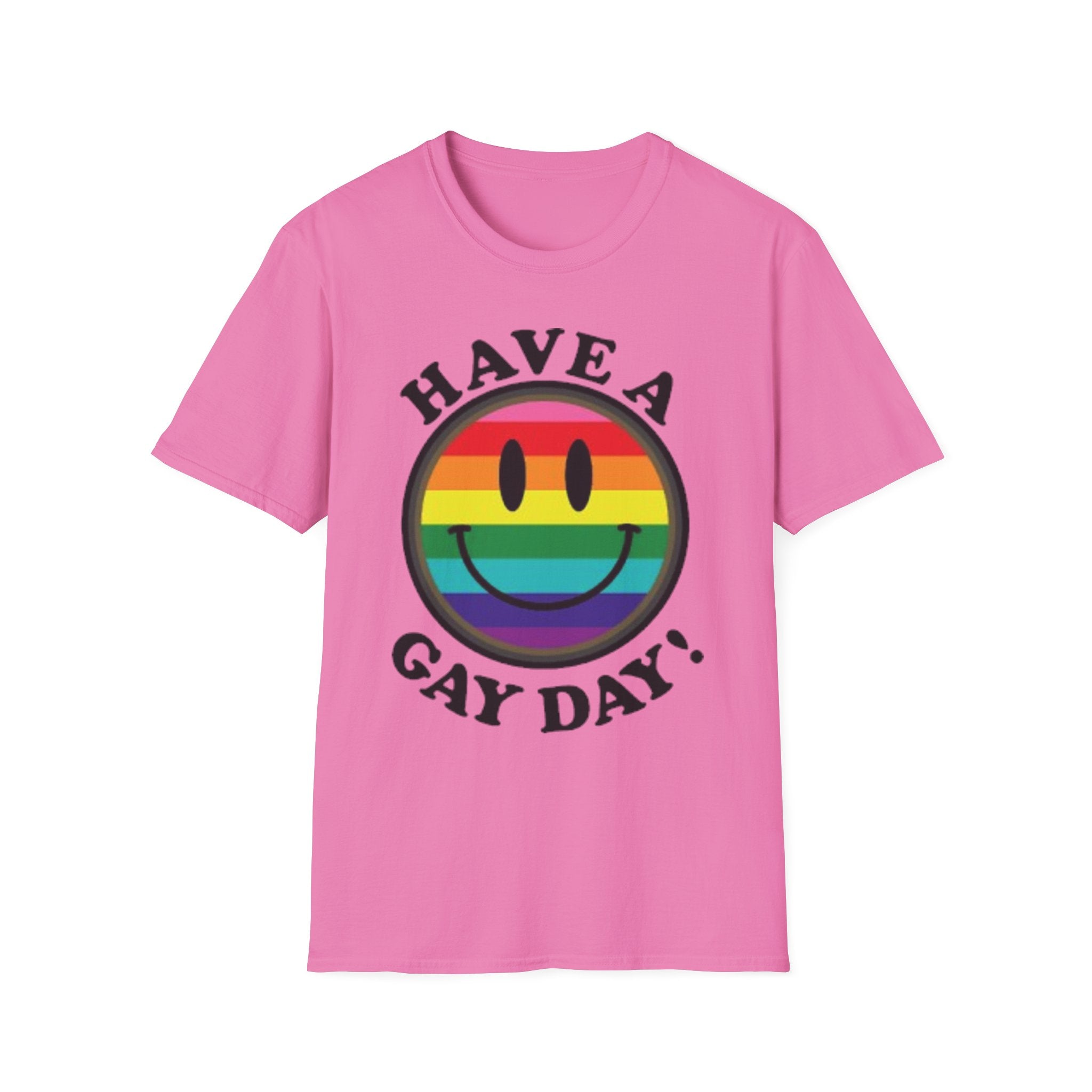 Have A Gay Day Rainbow Smile Unisex Softstyle T-Shirt