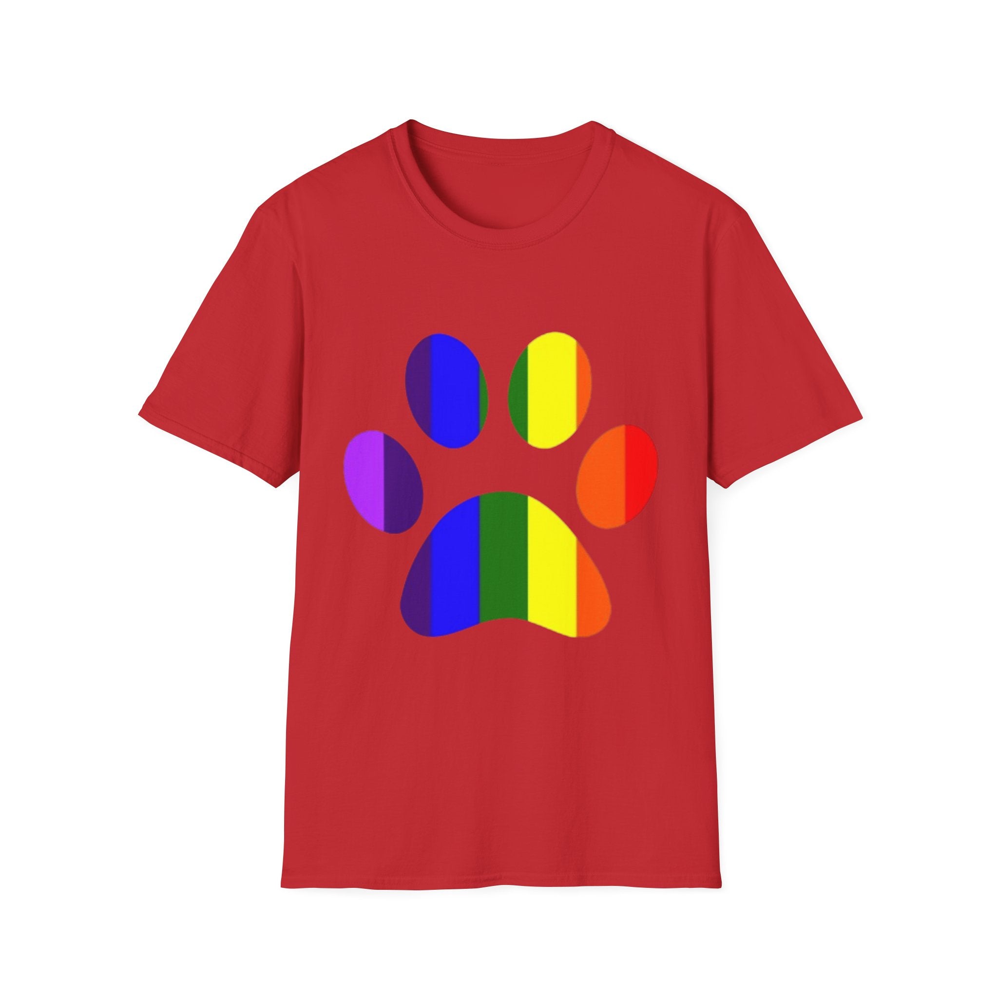 Pride Paw Print Unisex Softstyle T-Shirt