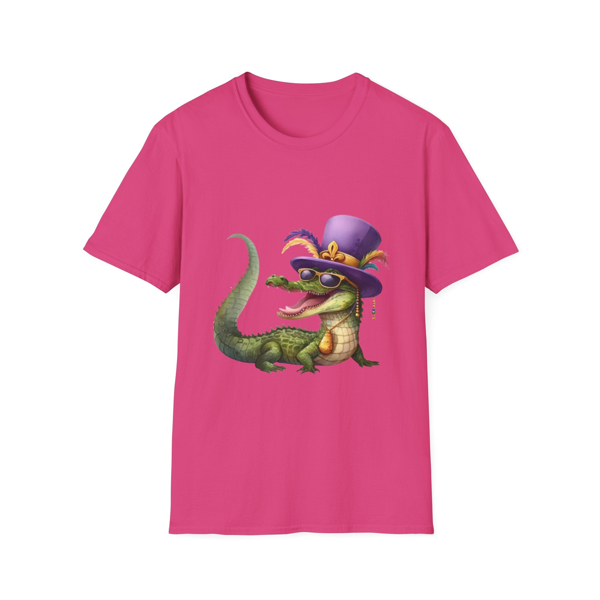 Mardi Gras Alligator Unisex Softstyle T-Shirt