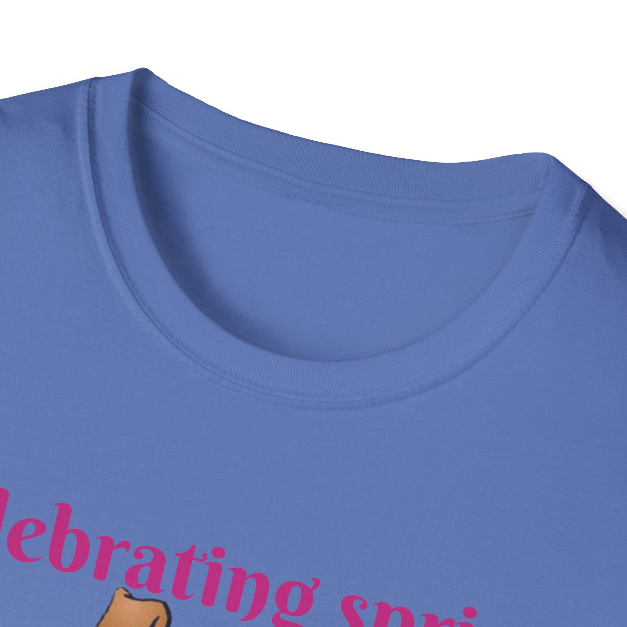 Celebrating Spring With Flowers And Friends Bunny Unisex Softstyle T-Shirt