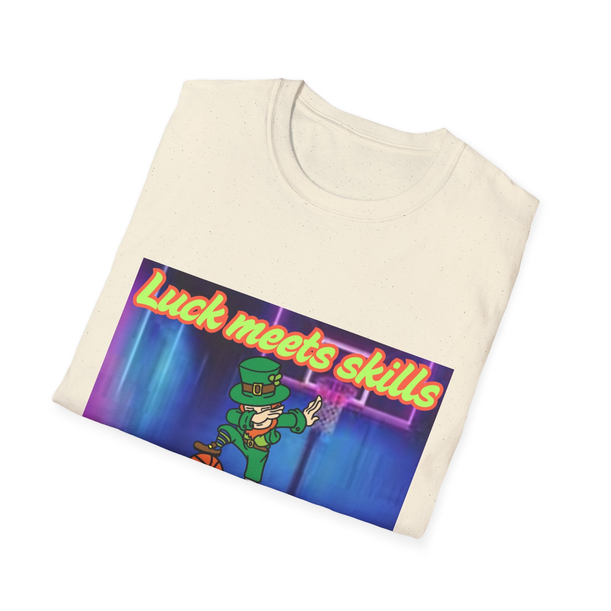 Luck Meets Skills Dabbing Into A Slam Dunk! Unisex Softstyle T-Shirt