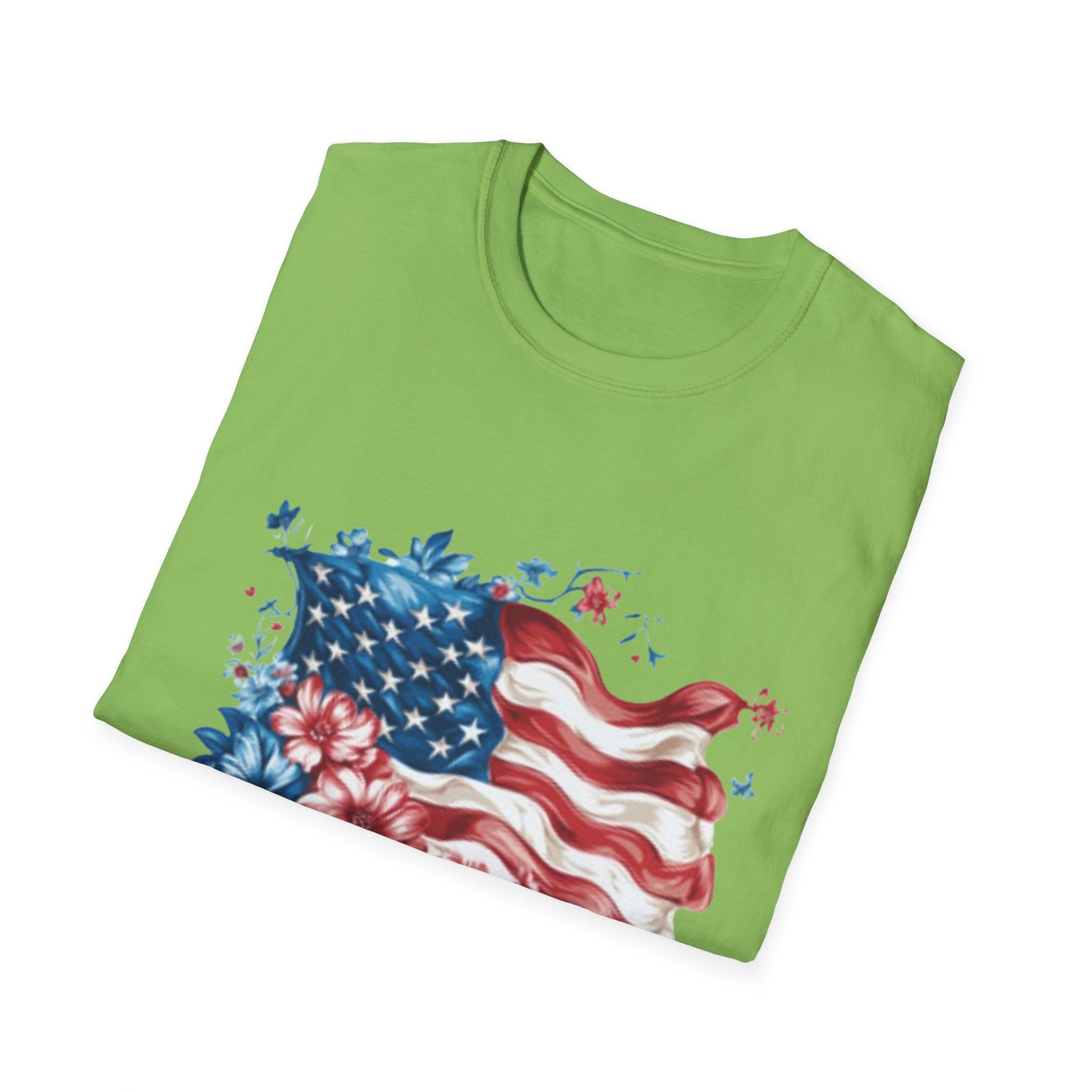 Patriotic USA Flag Unisex Softstyle T-Shirt