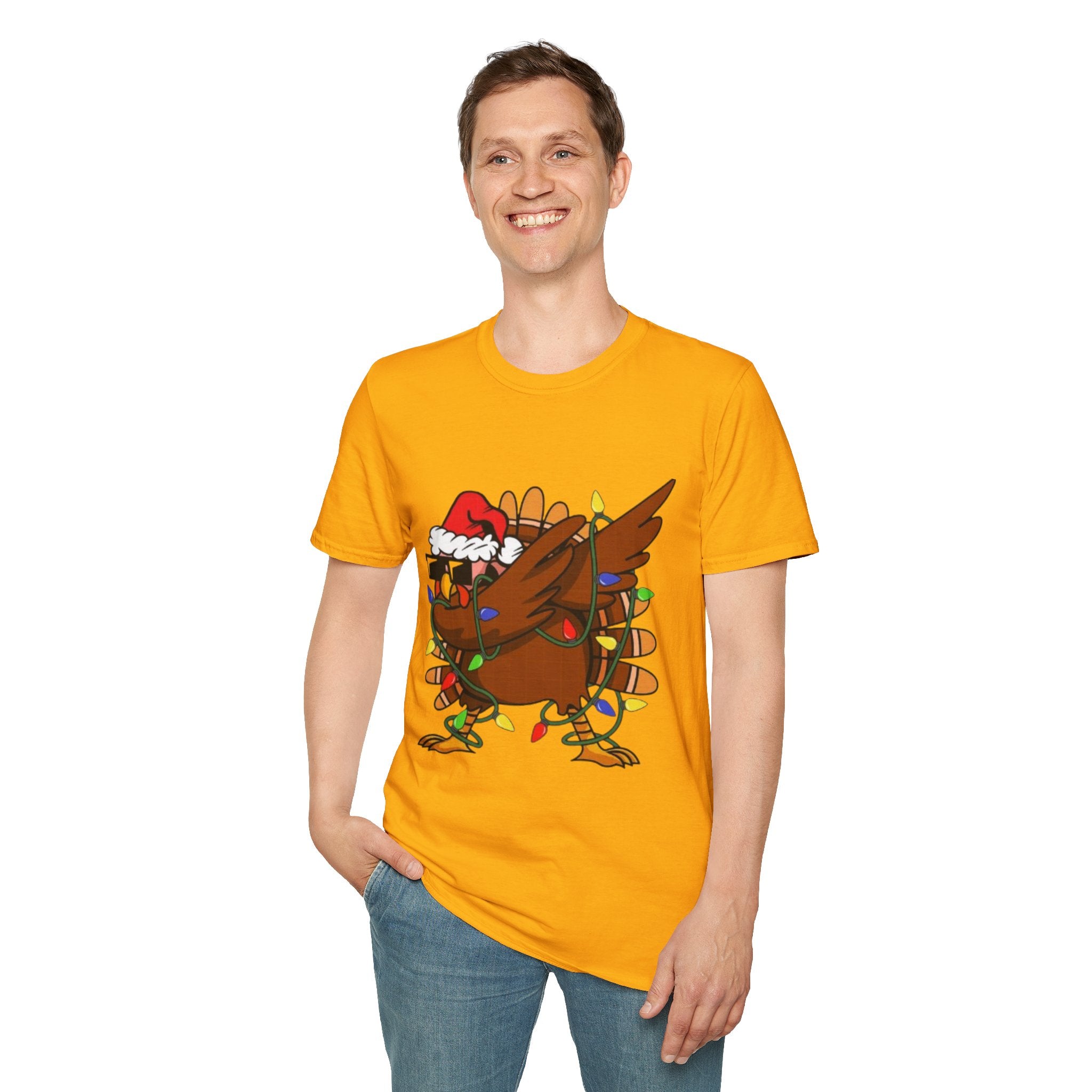 Dabbing Christmas Turkey Unisex Softstyle T-Shirt