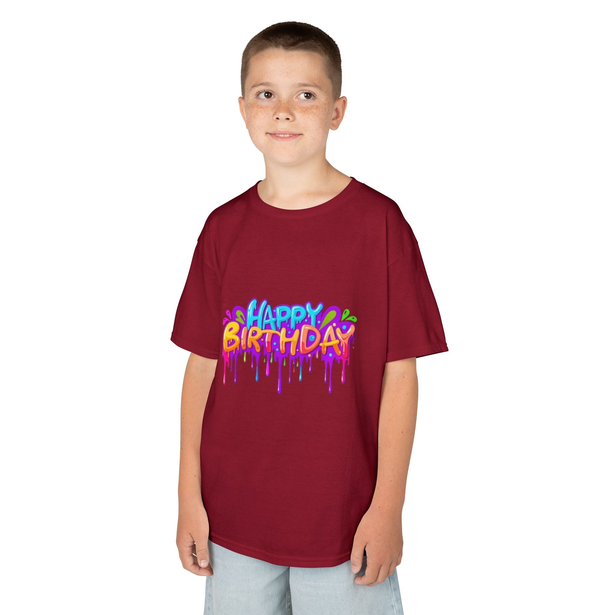 Happy Birthday Kids Heavy Cotton™ Short Sleeve T-Shirt Personalize It!