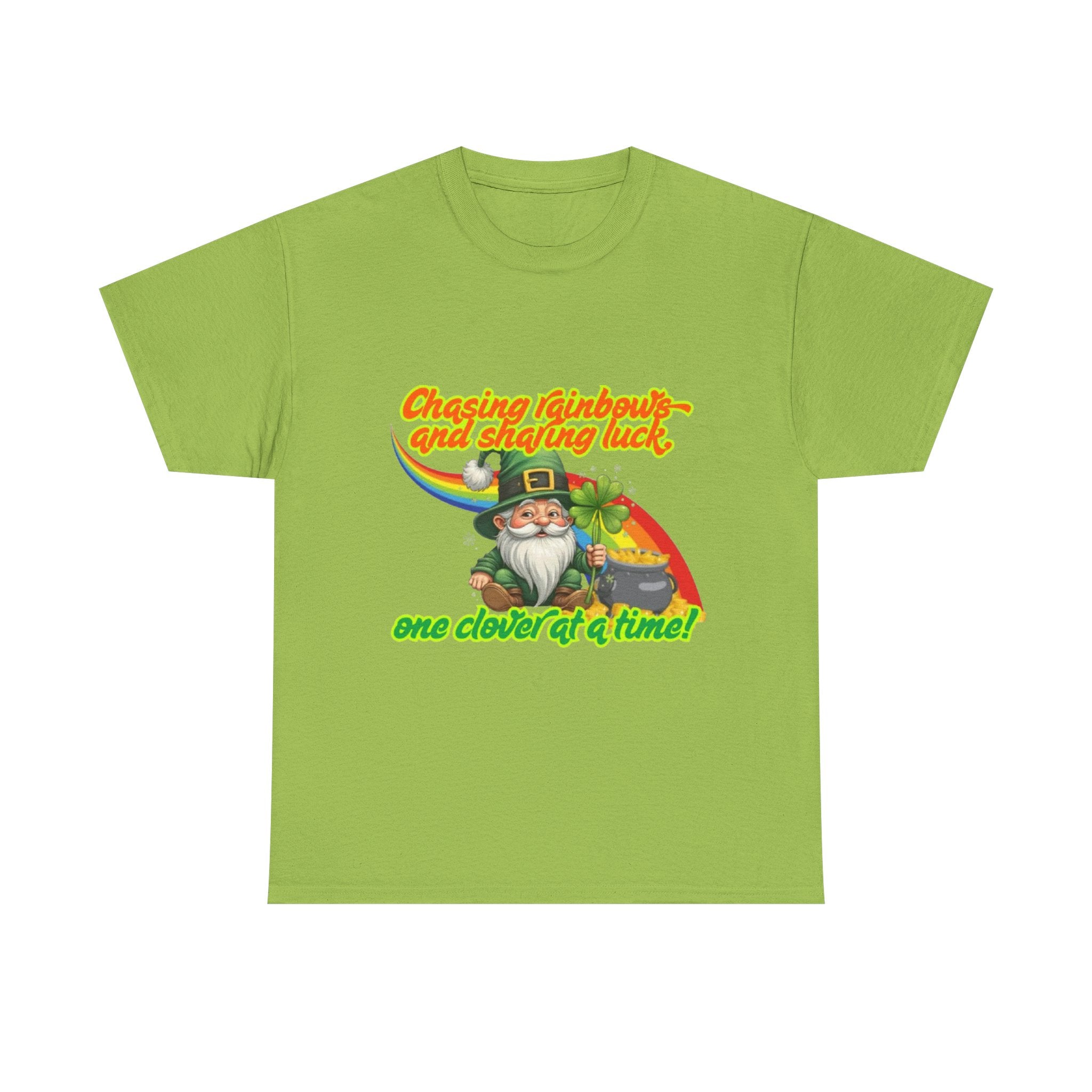 Chasing Rainbows And Sharing Luck, One Clover At A Time! Unisex Heavy Cotton T-Shirt