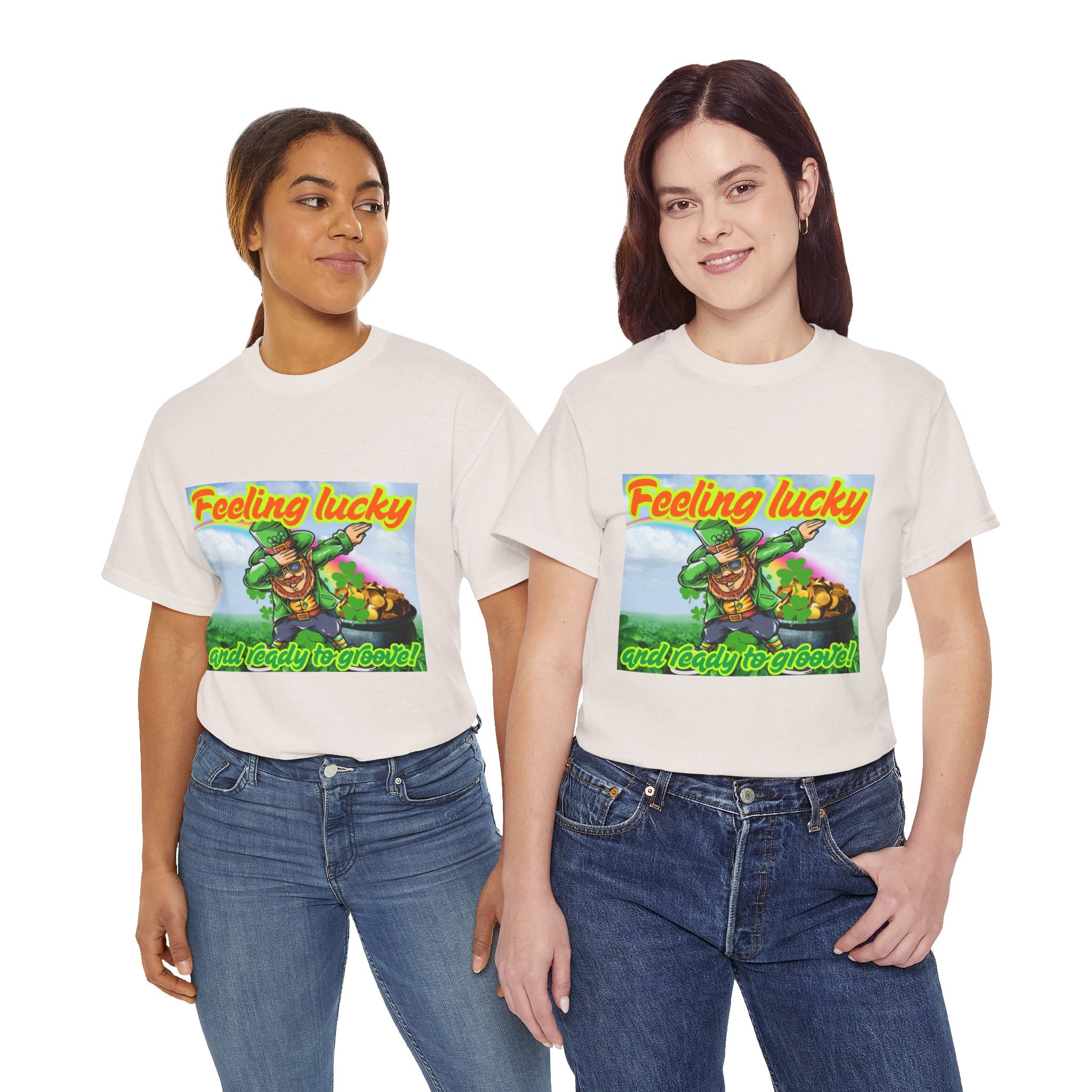 Feeling Lucky And Ready To Groove! Unisex Heavy Cotton T-Shirt