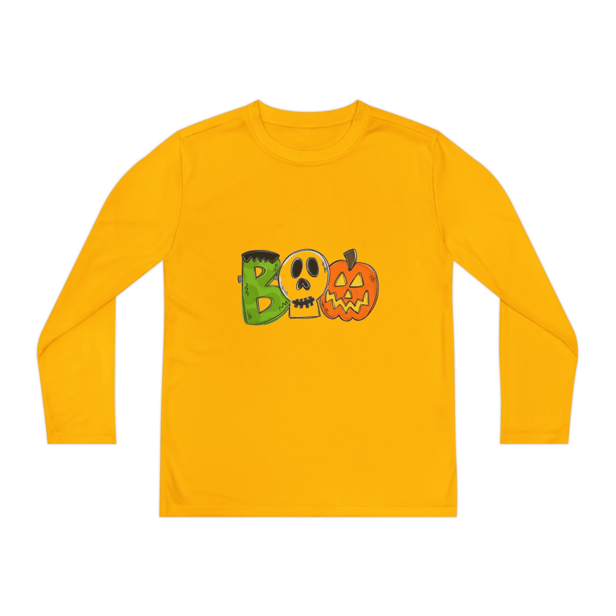 Youth Halloween Boo Long Sleeve Competitor T-Shirt