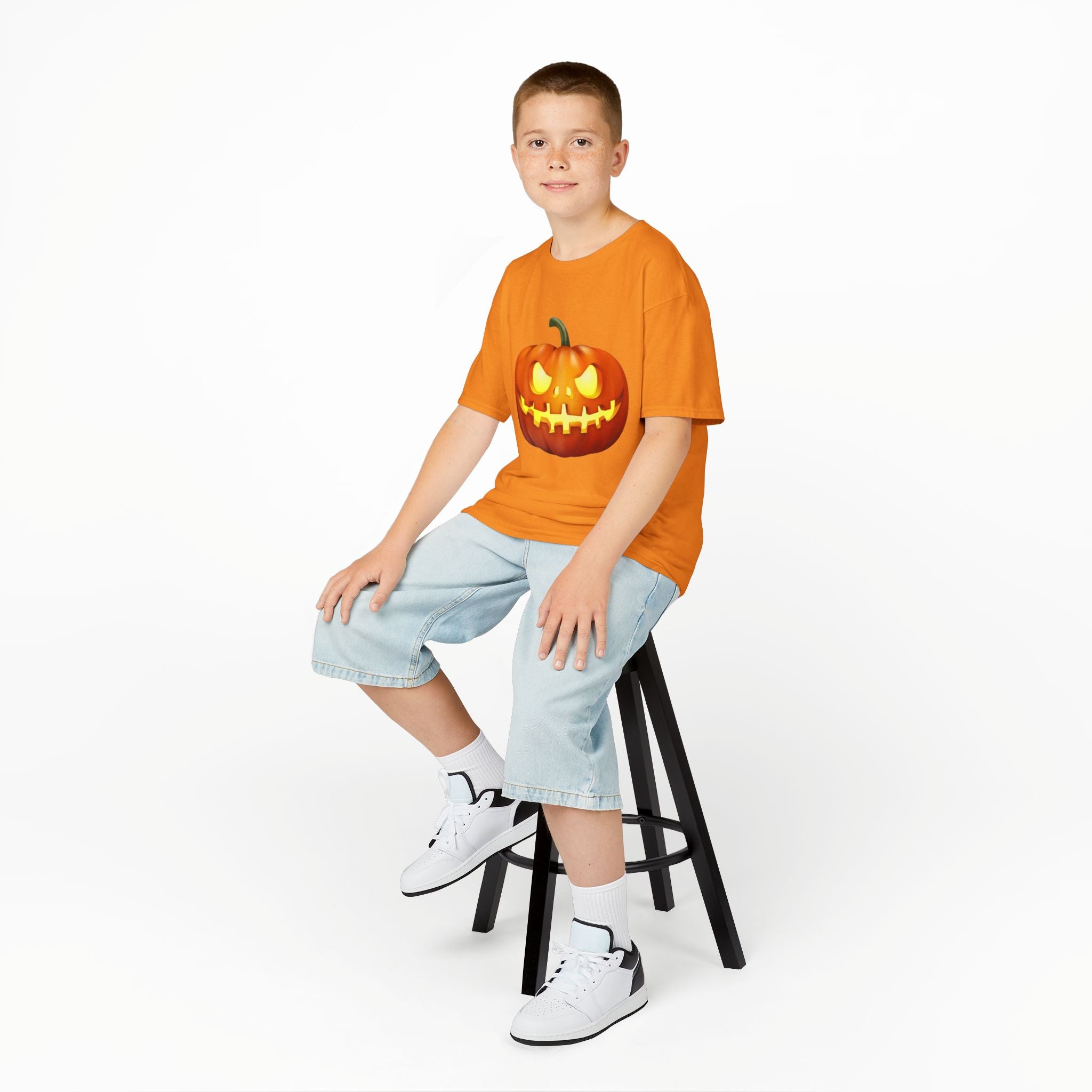 Halloween Pumpkin Kids Heavy Cotton Short Sleeve T-Shirt