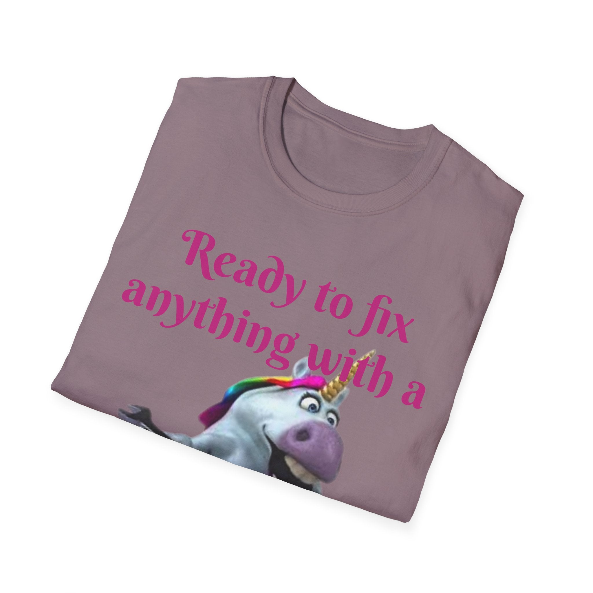 Ready To Fix Anything With A Sprinkle Of Magic Unicorn Unisex Softstyle T-Shirt