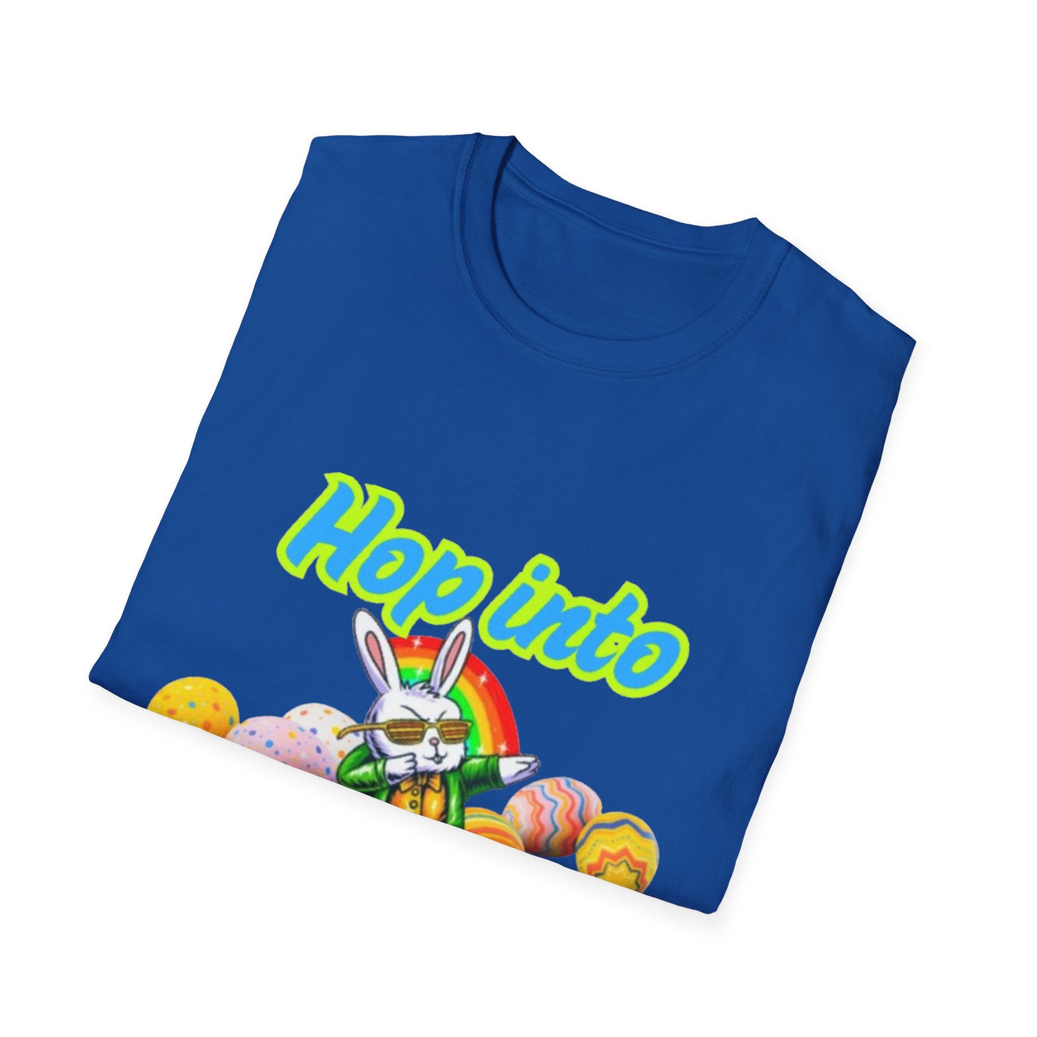 Hop Into Groovy Vibes Bunny Unisex Softstyle T-Shirt