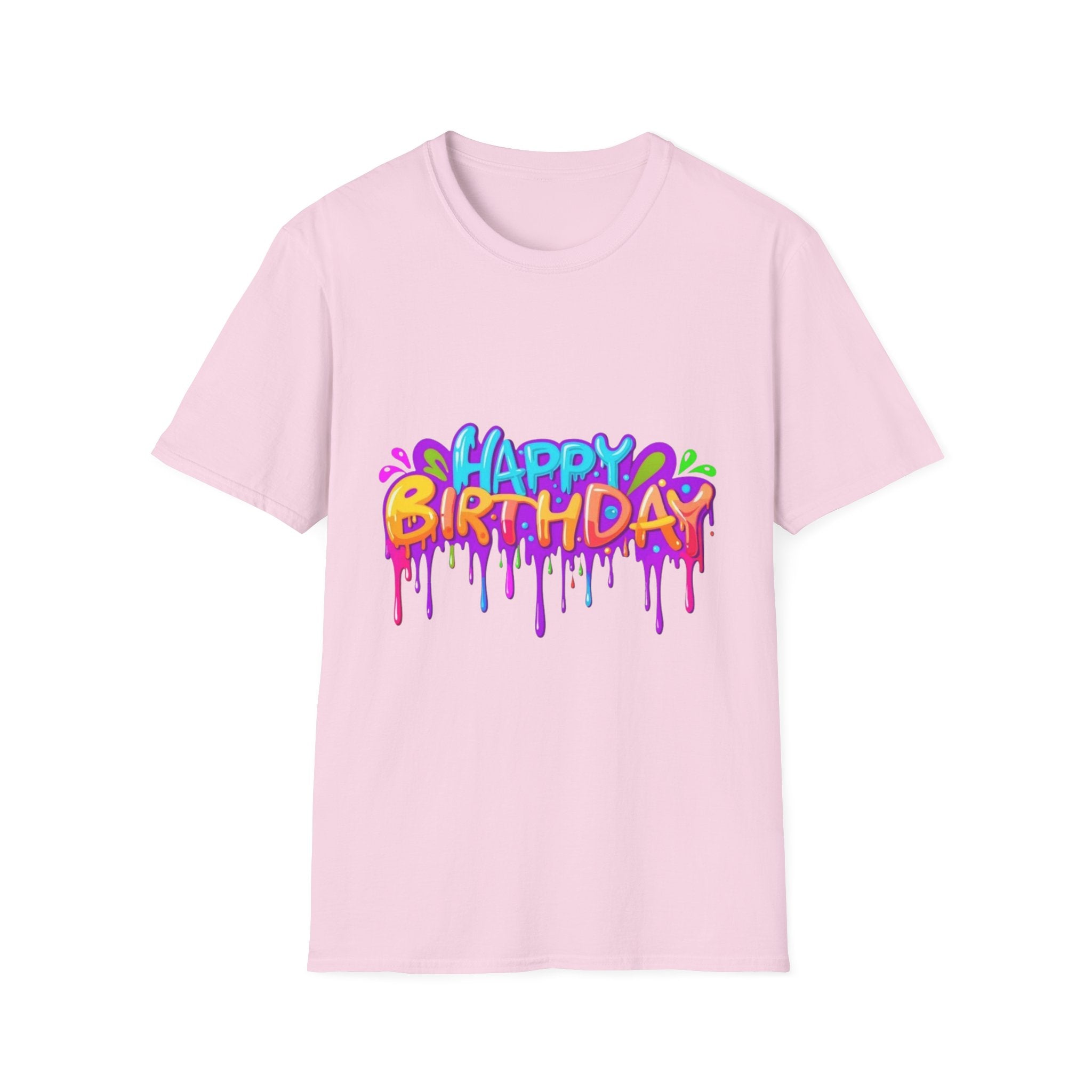 Happy Birthday Unisex Softstyle Short Sleeve T-Shirt Personalize It!