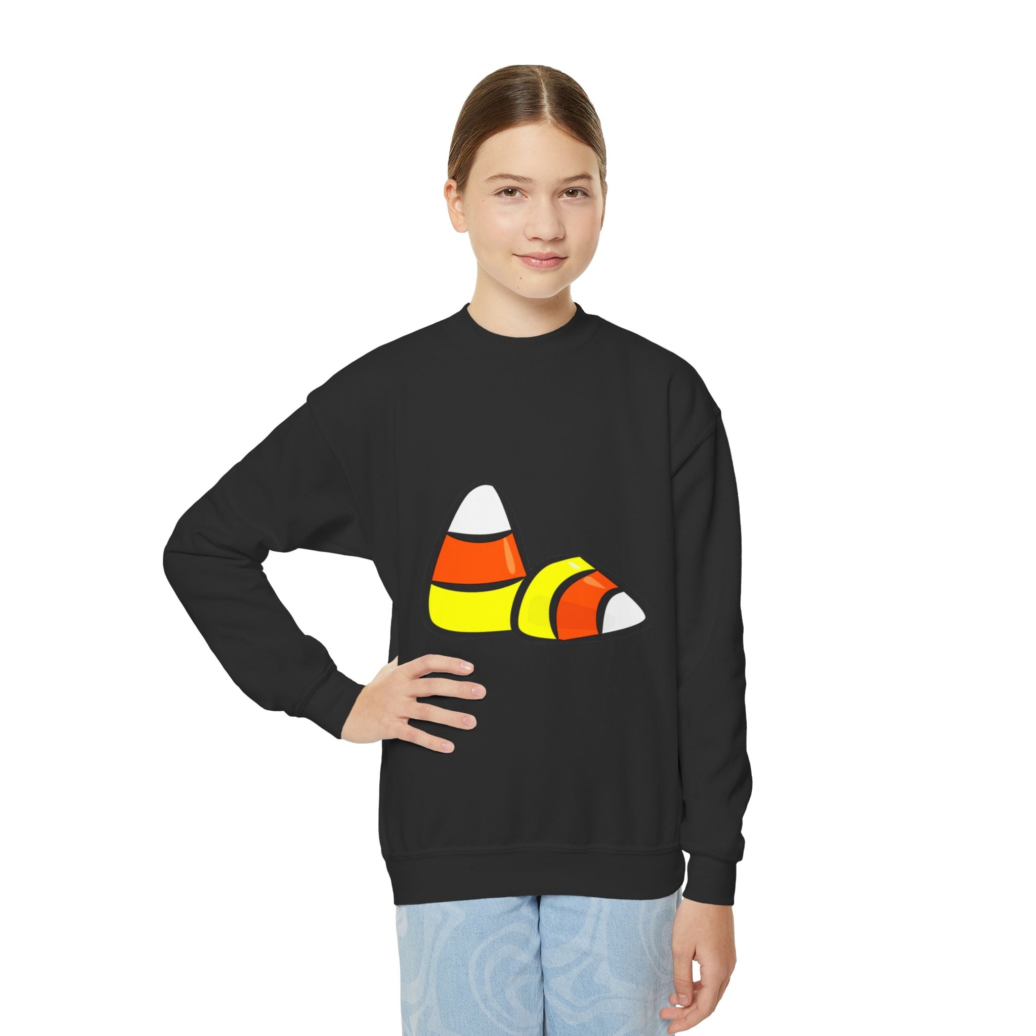 Halloween Candy Corn Youth Crewneck Sweatshirt