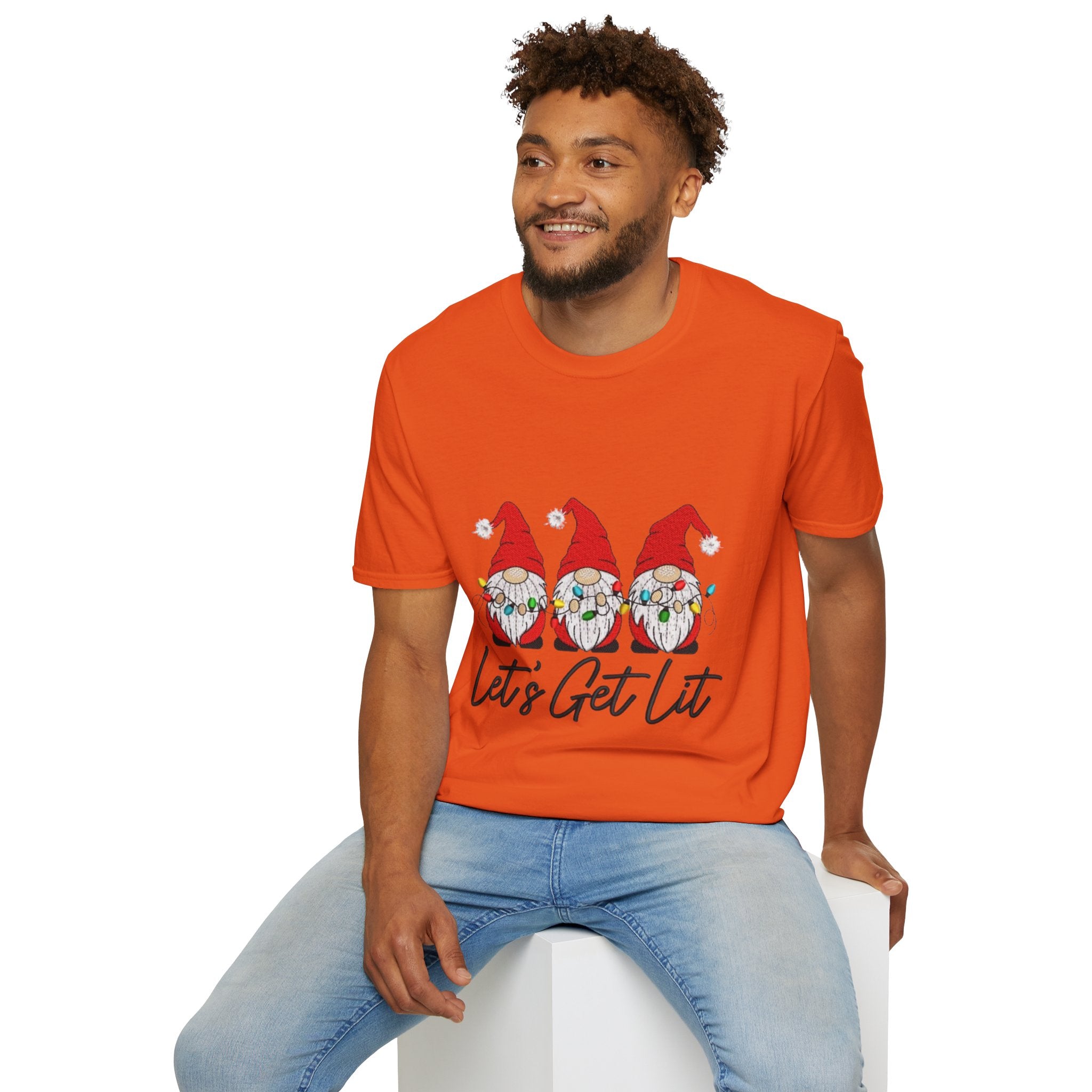 Let's Get Lit Gnome Unisex Softstyle T-Shirt