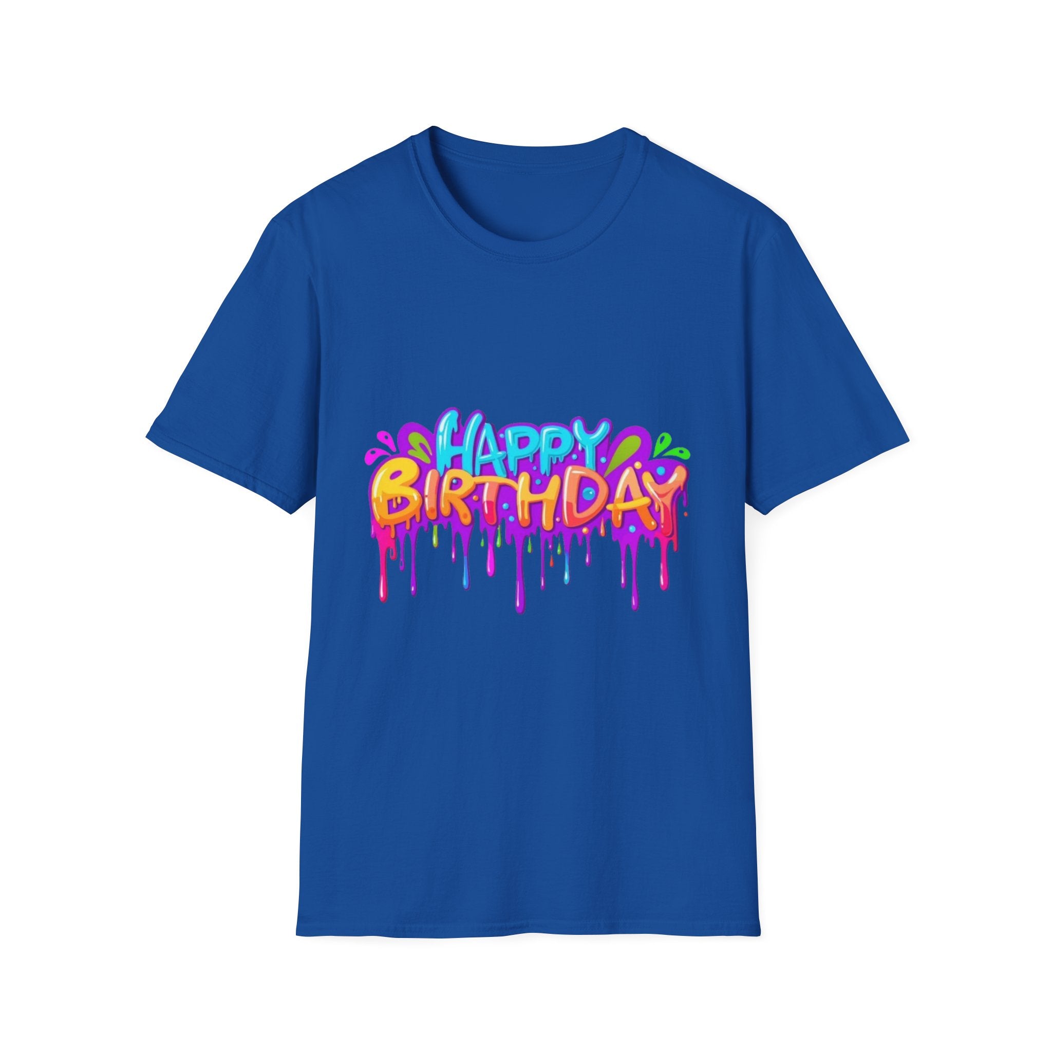 Happy Birthday Unisex Softstyle Short Sleeve T-Shirt Personalize It!